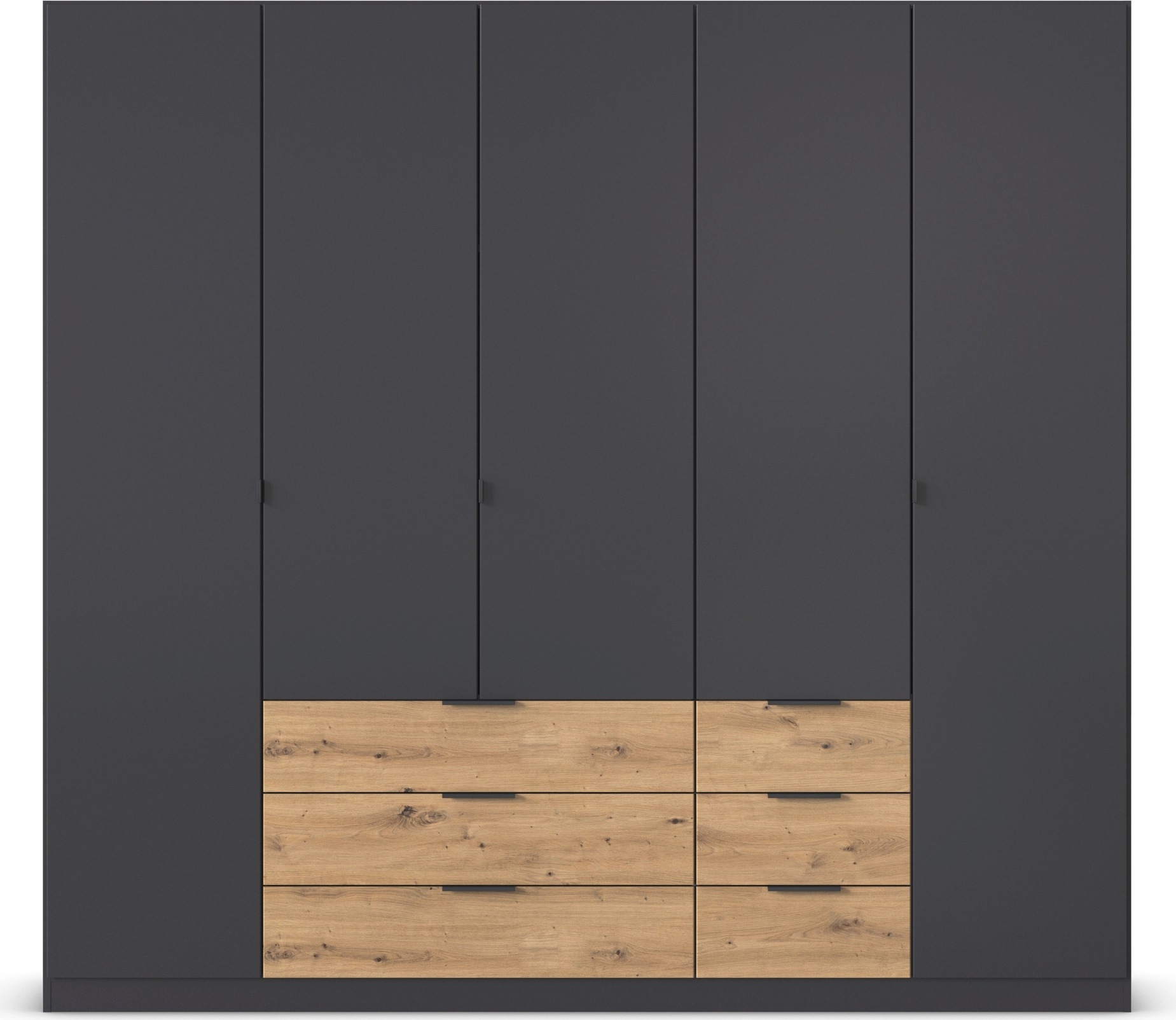 rauch Drehtürenschrank »Kleiderschrank Schrank Garderobe Schlafzimmerschrank DAVOA«, mit farblich abgesetzten Schubkästen in Eiche Artisan MADE IN GERMANY