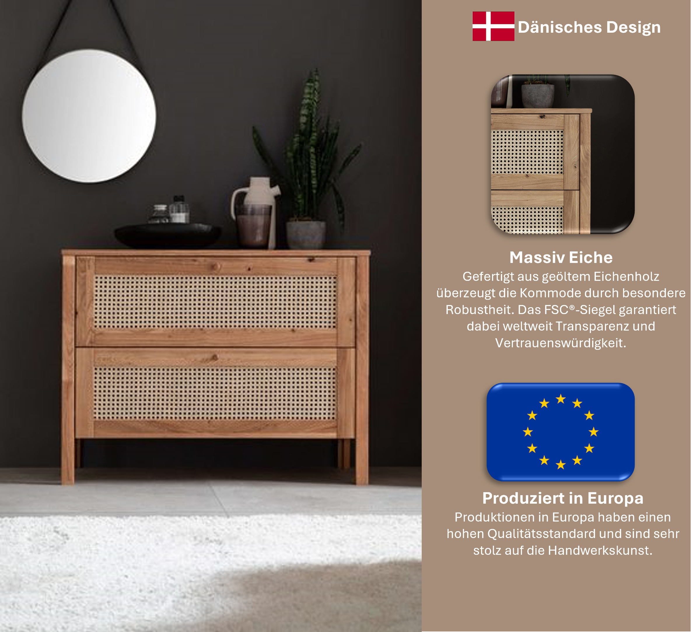 Home affaire Schubkastenkommode »Hällevik, Kommode, Aufbewahrung, mit 2 ger günstig online kaufen