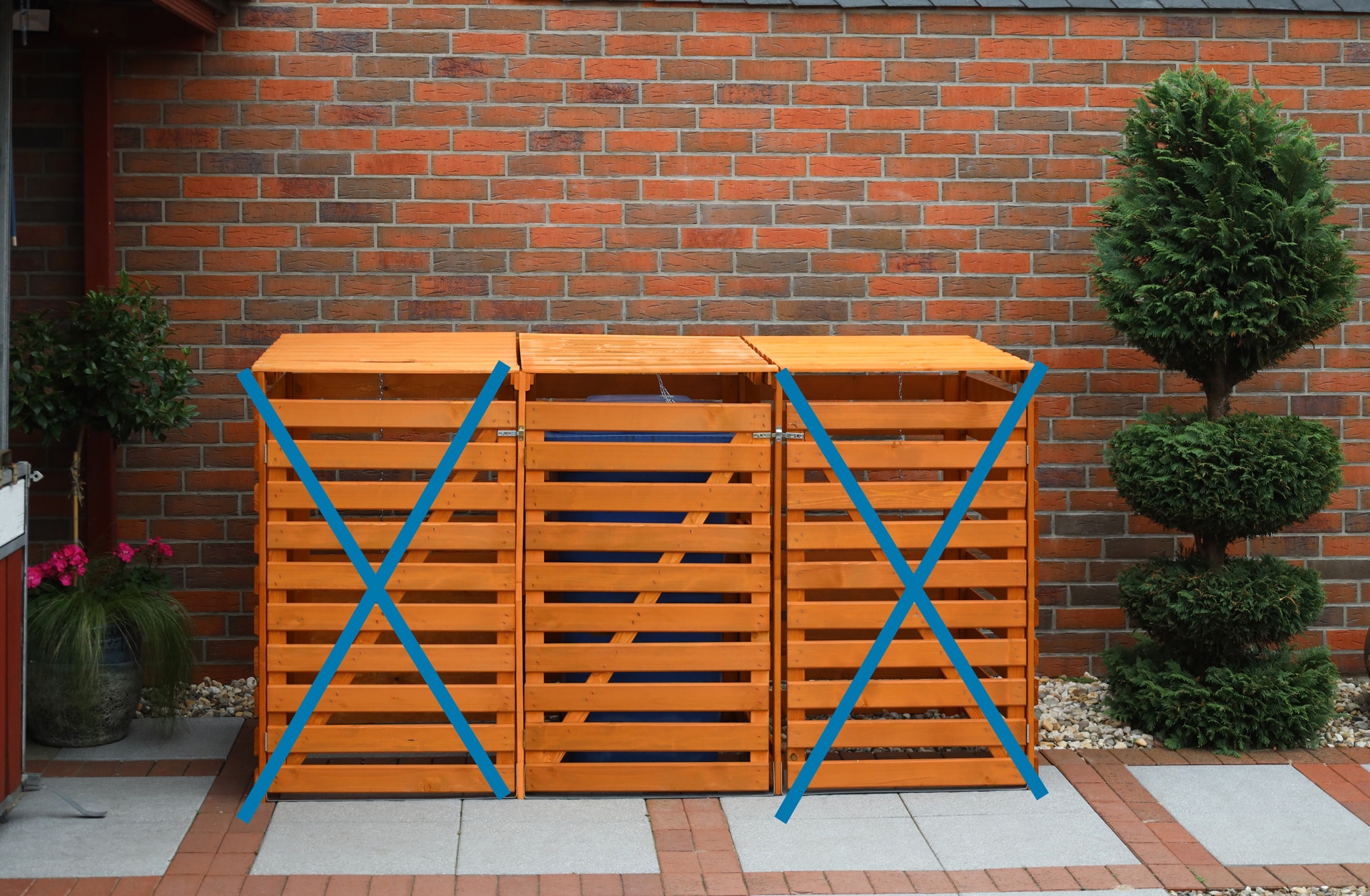 promadino Mülltonnenbox »Vario V Erweiterung« besonders robust aus zertifiziertem Kiefernholz gefertigt