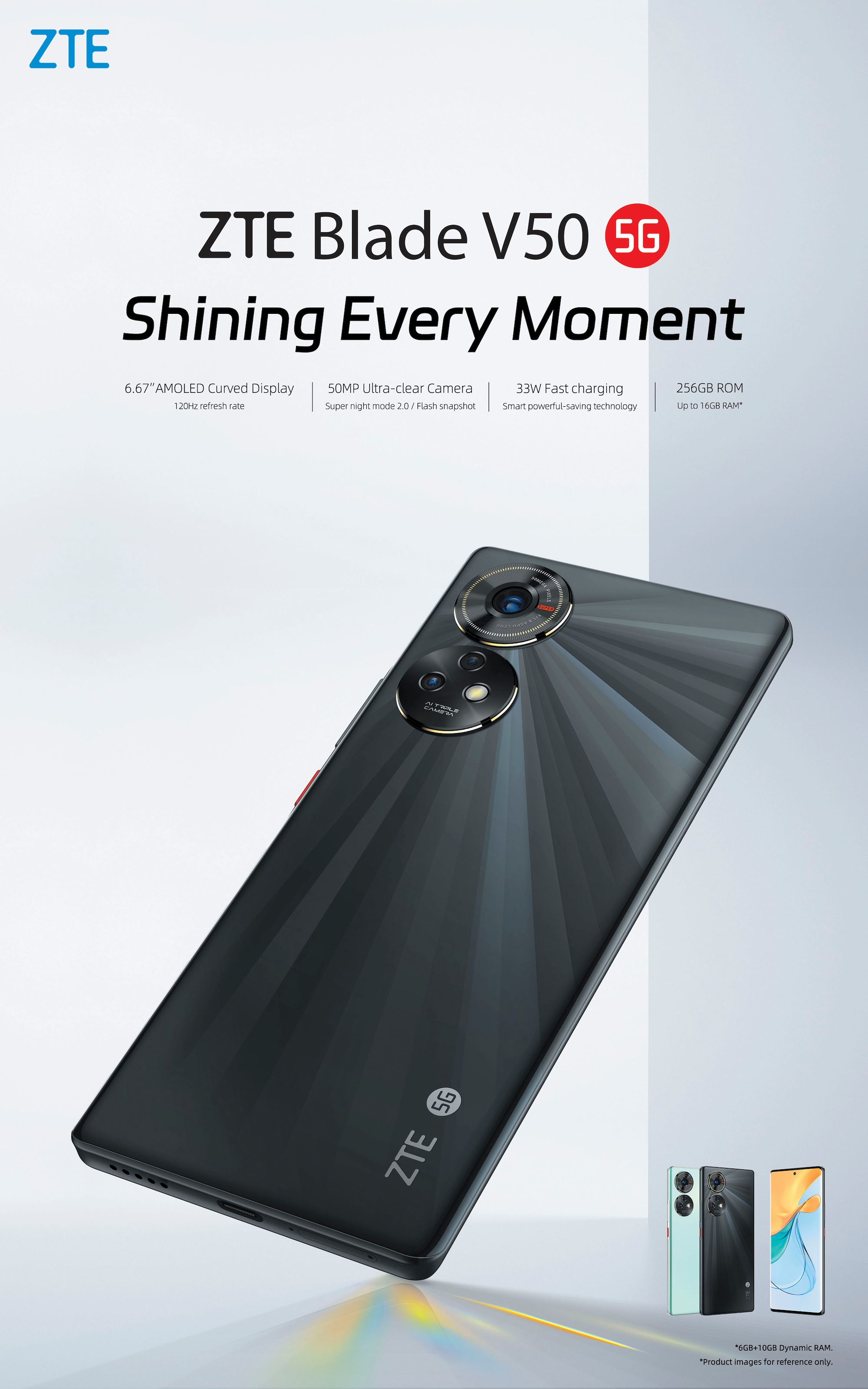 ZTE Smartphone »Blade V50 5G«, 50 online 256 Kamera 16,94 schwarz, cm/6,67 kaufen Zoll, MP Speicherplatz, GB