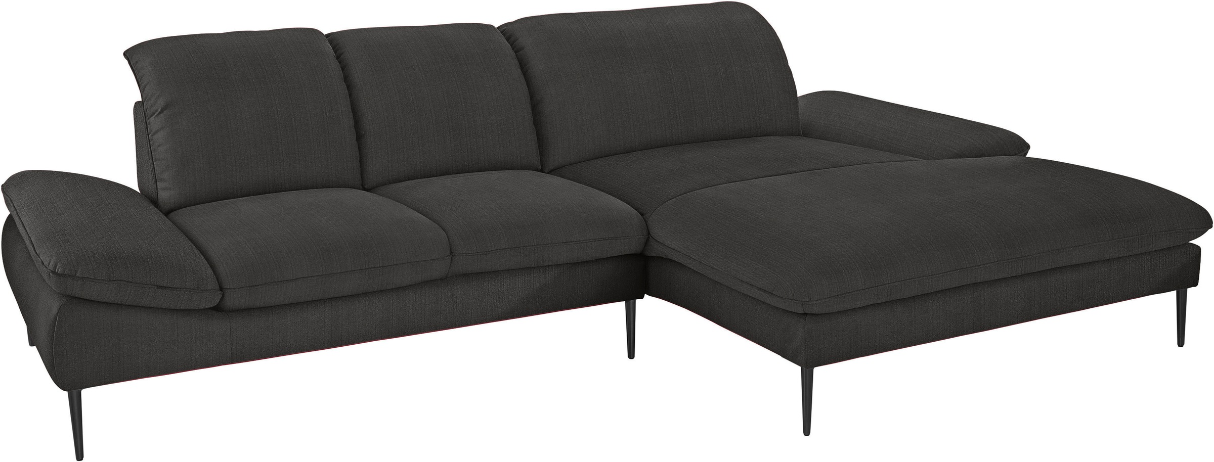 W.SCHILLIG Ecksofa »enjoy&MORE, Designsofa, elegant und bequem, L-Form«, Sitztiefenverstellung, Füße schwarz pulverbeschichtet, Breite 310 cm