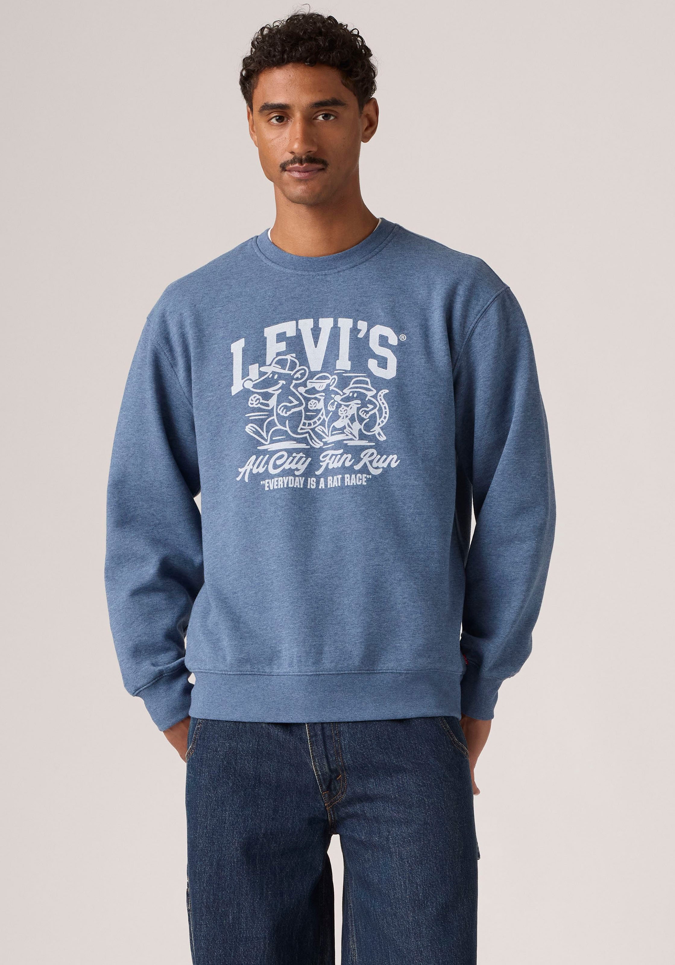 Levi's® Sweatshirt »RELAXD GRAPHIC CREW«, Ärmelabschluss und Saum mit angesetzten elastischen Bündchen
