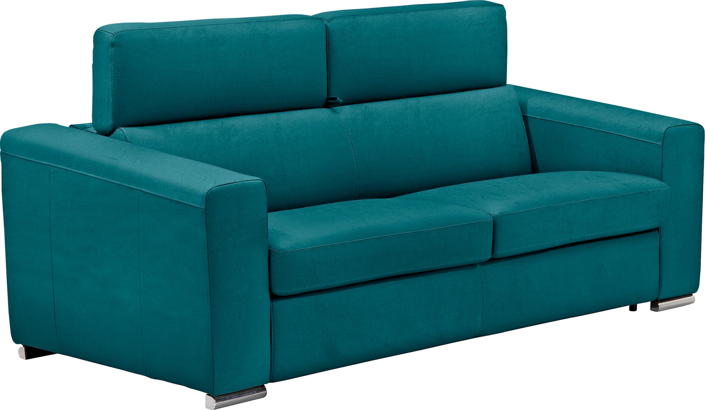 Egoitaliano Schlafsofa »Cabiria, Design und super Sitz- und Liegekomfort«, Sofa inkl. Schlaffunktion, Kopfteile verstellbar, mit Metallfüßen