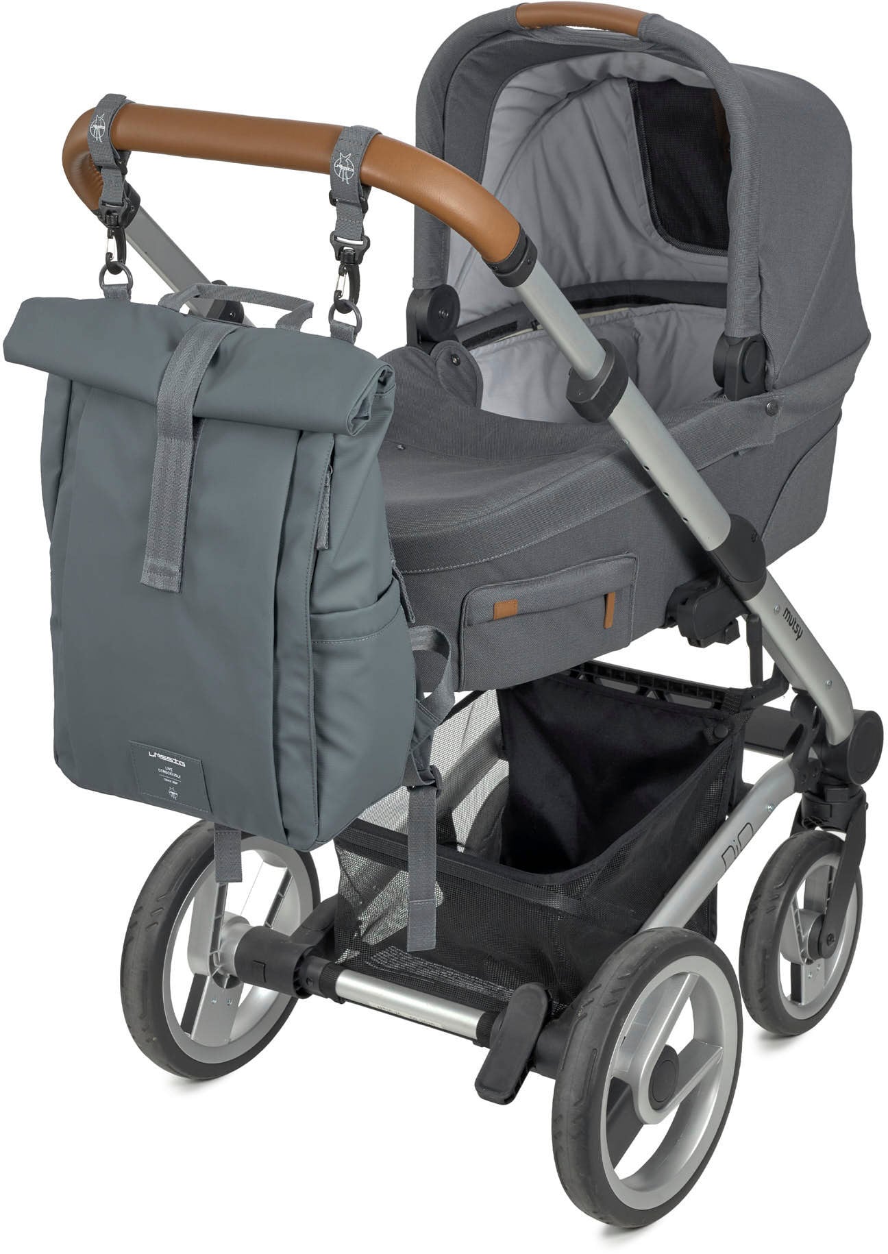 LÄSSIG Wickelrucksack »Green Label, Rolltop Up, anthracite«, vegan; zum Teil aus recyceltem Material