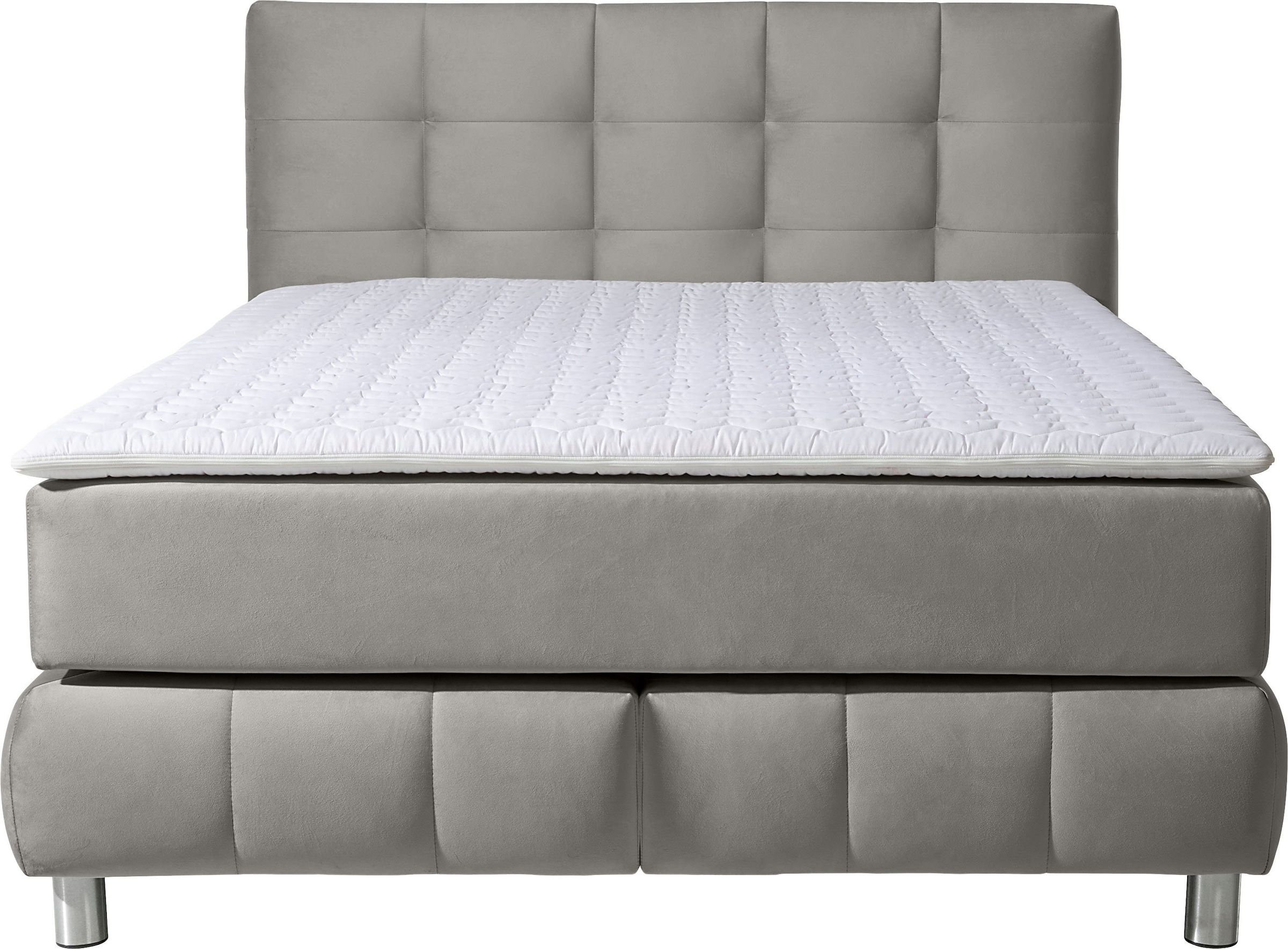 andas Boxspringbett »Salo XXL«, in Samtoptik oder Struktur, 6 Breiten in Überlänge 220cm, 4 Härtegrade