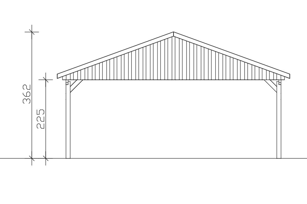 Skanholz Doppelcarport »Fichtelberg«, Leimholz-Nordisches Fichtenholz, natur, mit schwarzen Schindeln