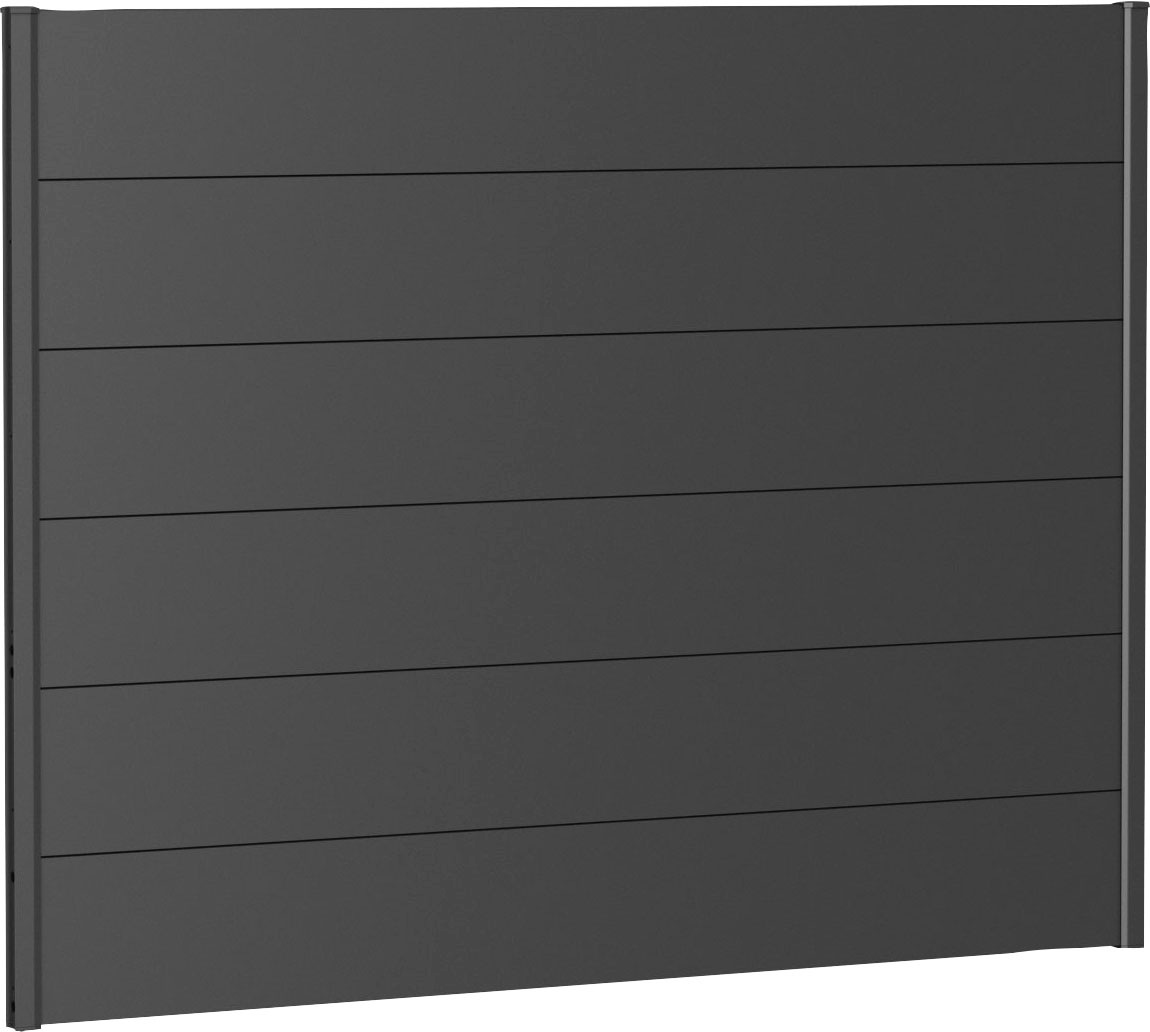 BIOHORT Sichtschutzelement 6 Metall-Paneele und 2 Führungsschienen, LxH: 180x137 cm quarzgrau-metallic