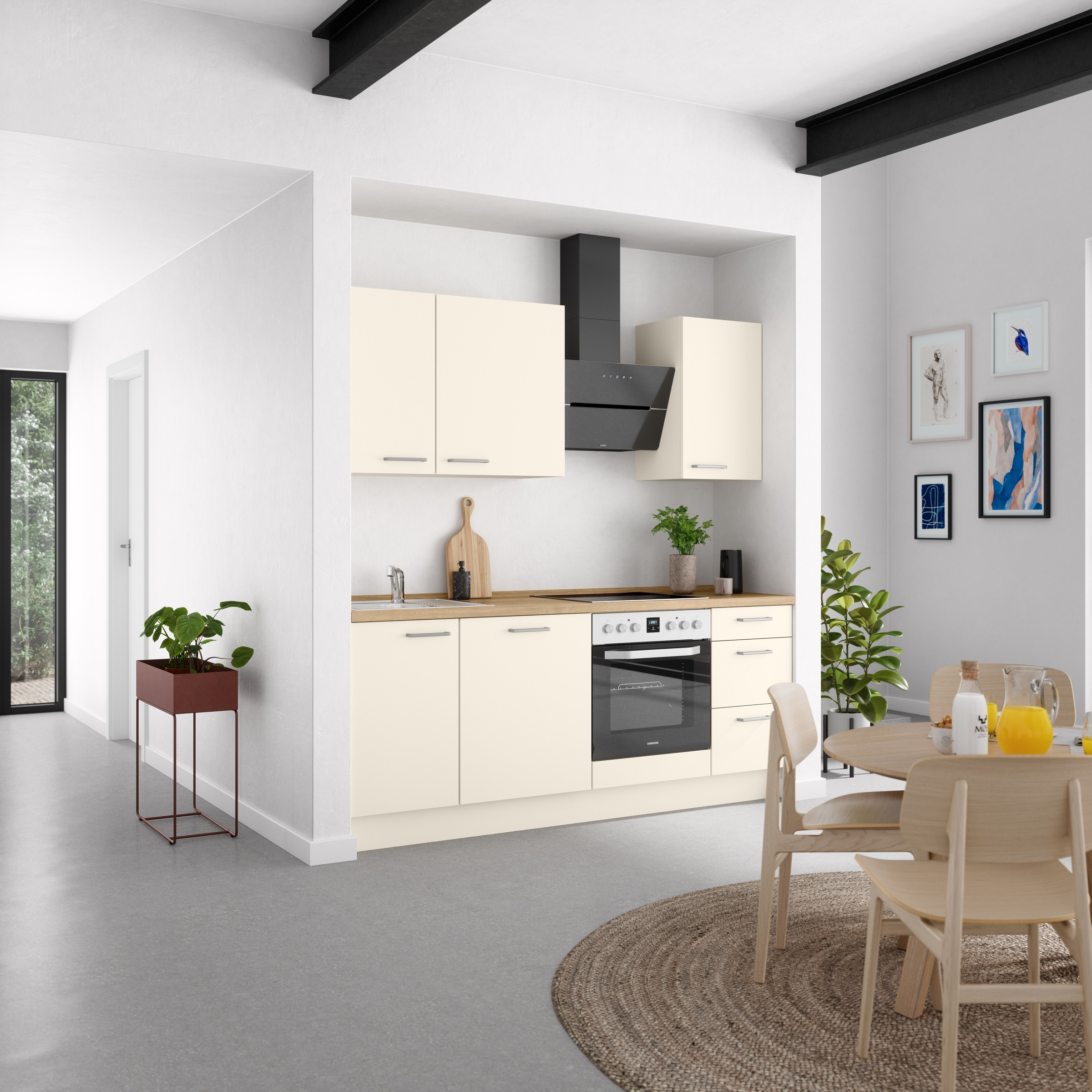 nobilia® Küchenzeile »"Touch II"«, vormontiert, Ausrichtung wählbar, Breite 210 cm, wahlw. mit E-Geräten