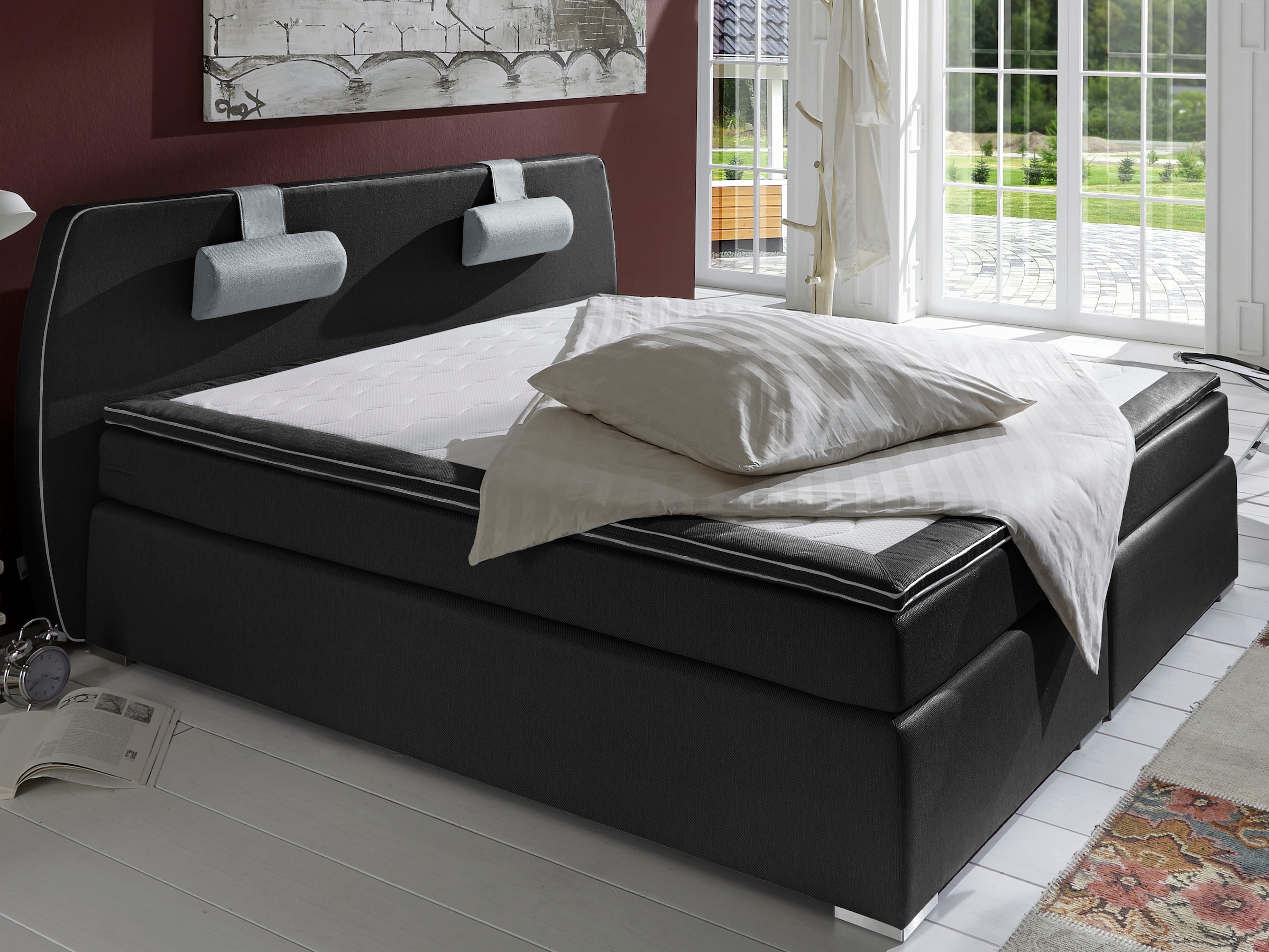 Bild von ATLANTIC home collection Boxspringbett »Rex«, mit Topper und verstellbaren Nackenkissen