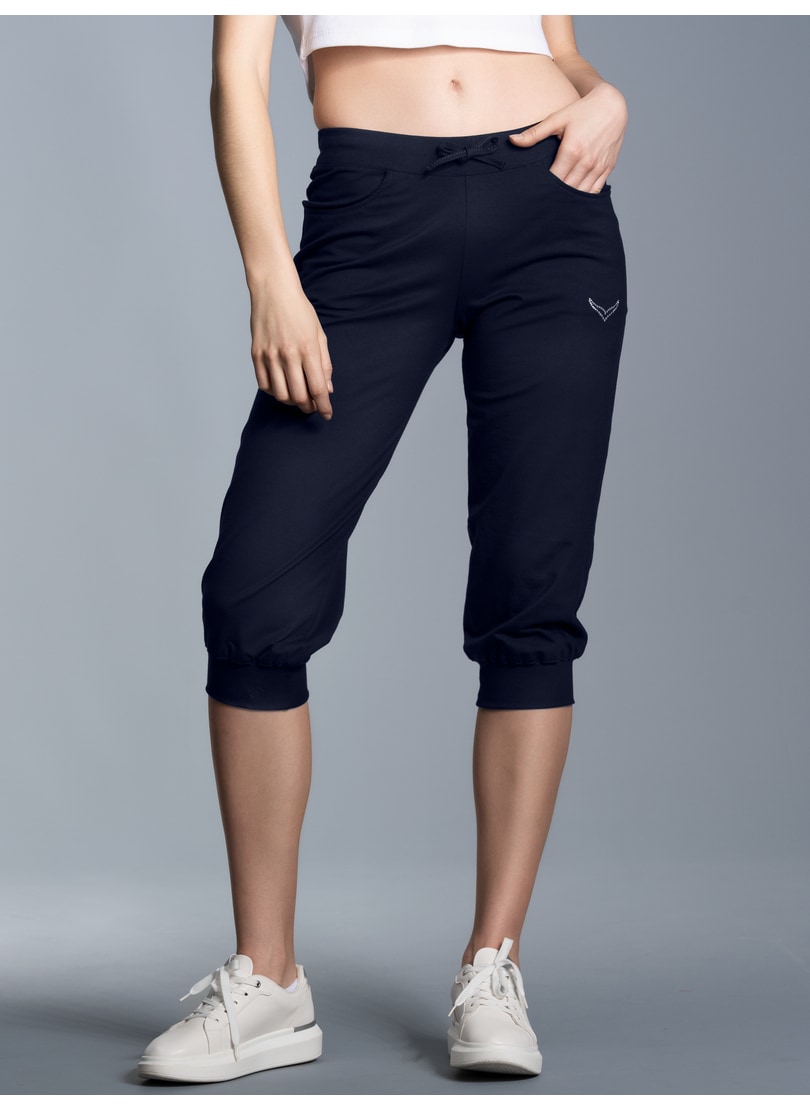 Trigema Jerseyhose »TRIGEMA Hüfthose mit Kristallsteinen«, (1 tlg.)