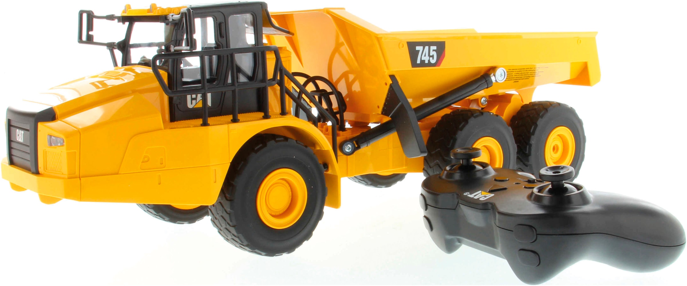 Carrera® RC-LKW »CAT 745 Gelenkmuldenkipper«, mit LED- und Soundfunktion