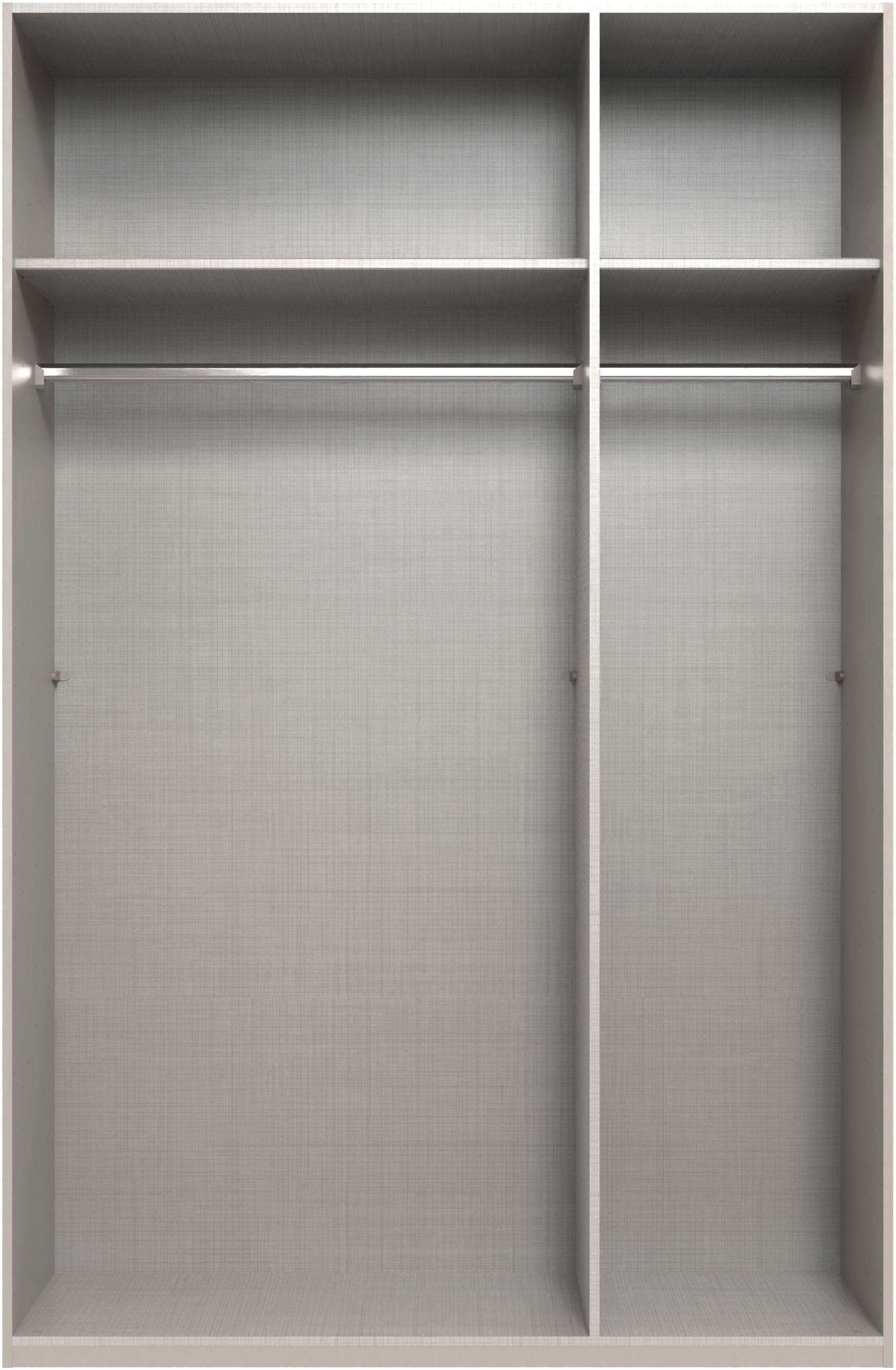 Wimex Kleiderschrank »Mugano,in 8 Breiten,3 Höhen,2 Tiefen, viele Farben, Made in Germany«, (in Basic oder Premium Ausstattung mit 2 weiteren Einlegeböden), mit langen oder kurzen Griffen aus Metall, mit oder ohne Spiegel
