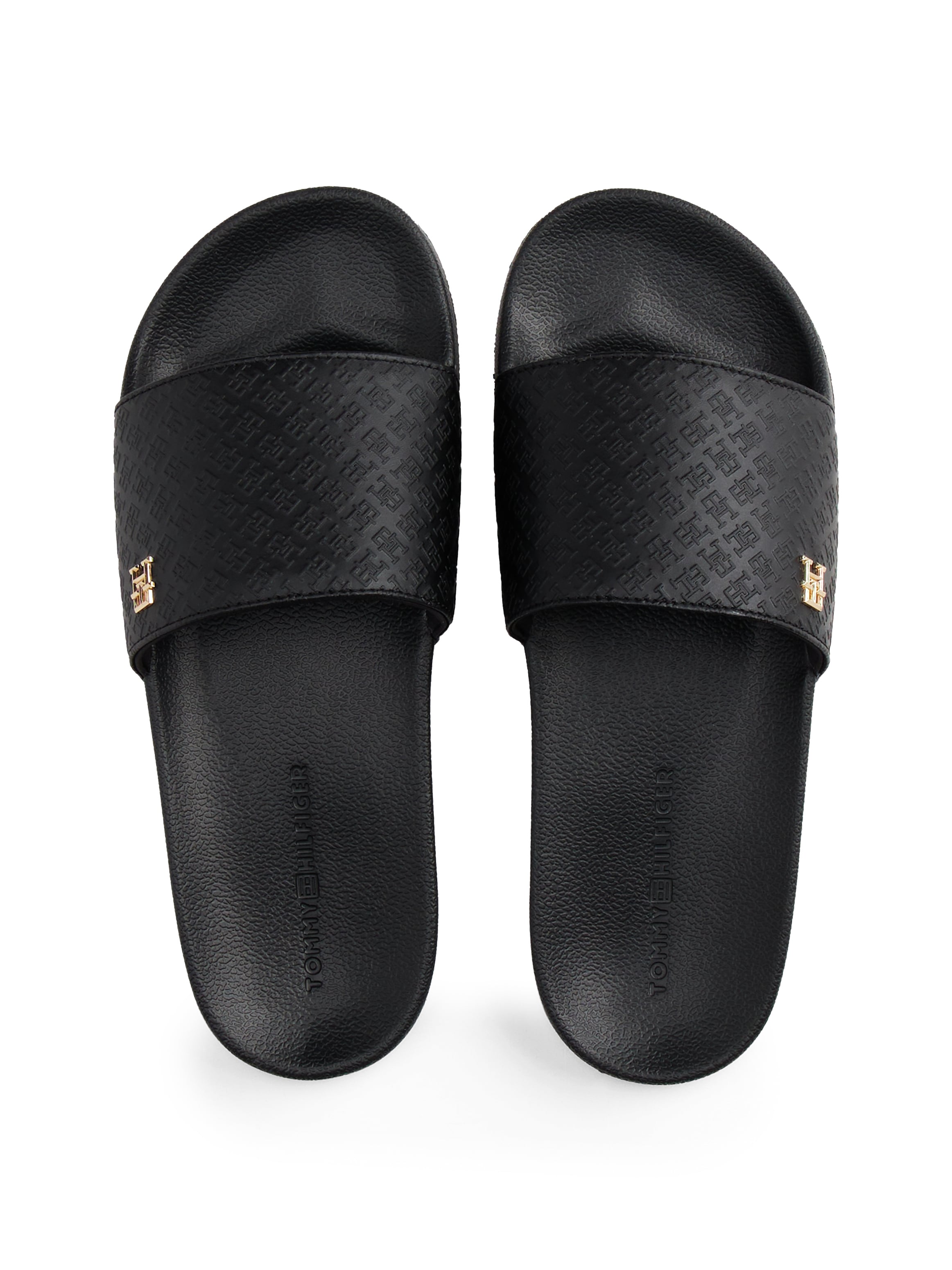 Tommy Hilfiger Pantolette »TH MONOGRAM POOLSIDE«, Bequemschuh, Sommerschuh, Schlupfschuh mit TH-Schmuckelement