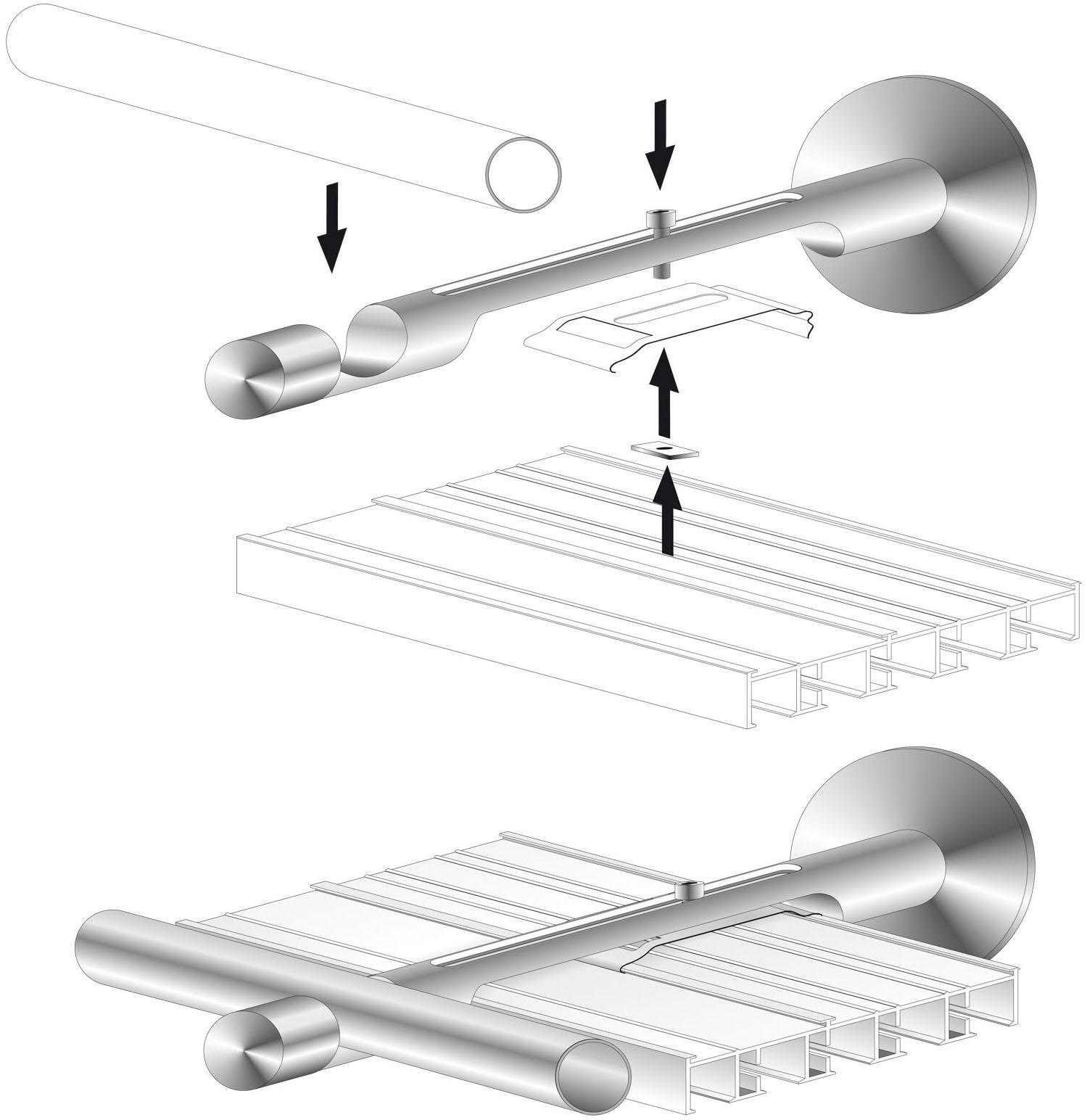 Liedeco Kombiträger, (1 St.), für Flächenvorhangschiene und Gardinenstangen  Ø 20 mm auf Rechnung bestellen