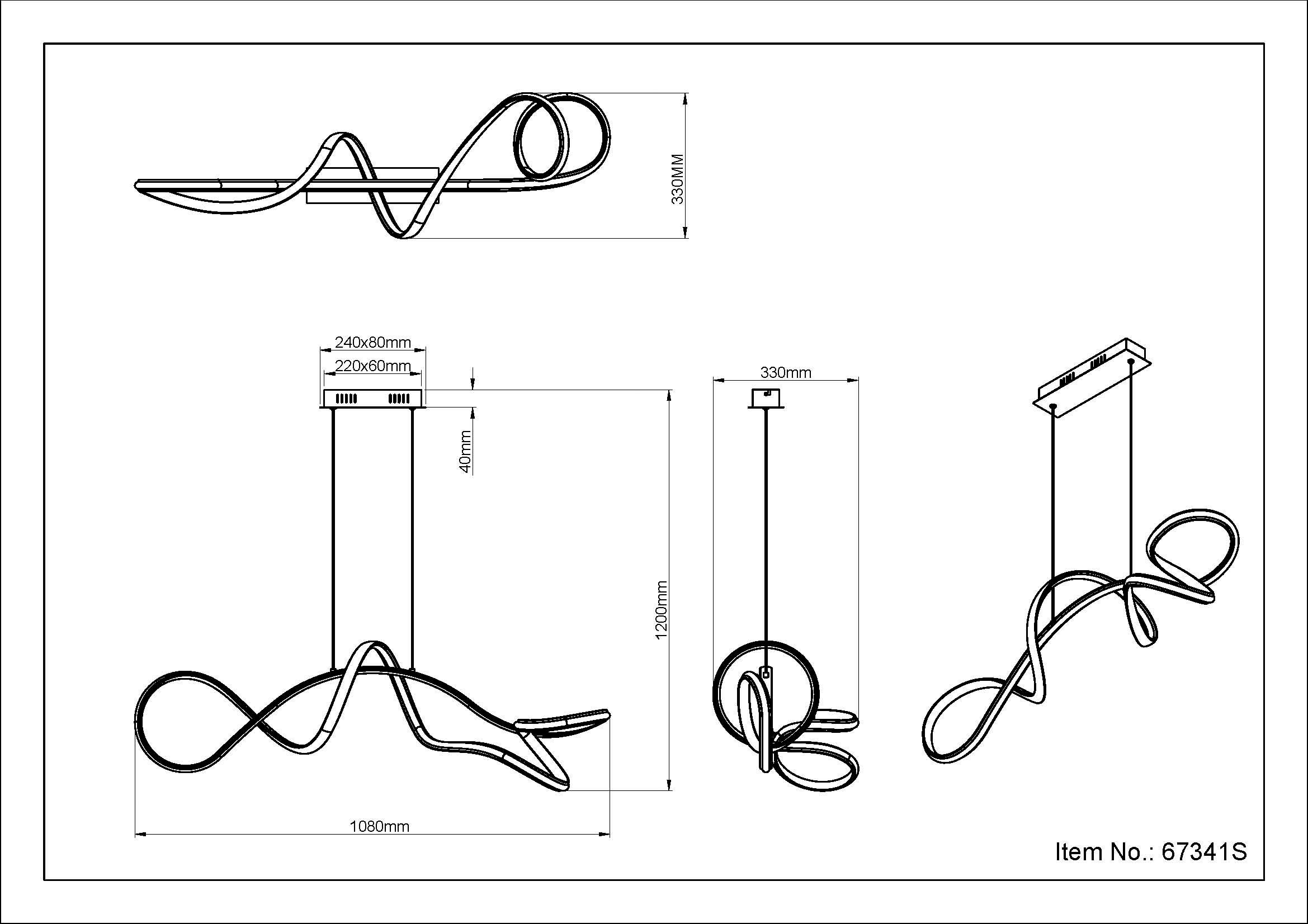 GLOBO LIGHTING Hängeleuchte »SWIRL« LED-Modul 1 Stk. Warmweiß Hängelampe Esszimmer-Leuchte Esstischleuchte Wohnzimmer