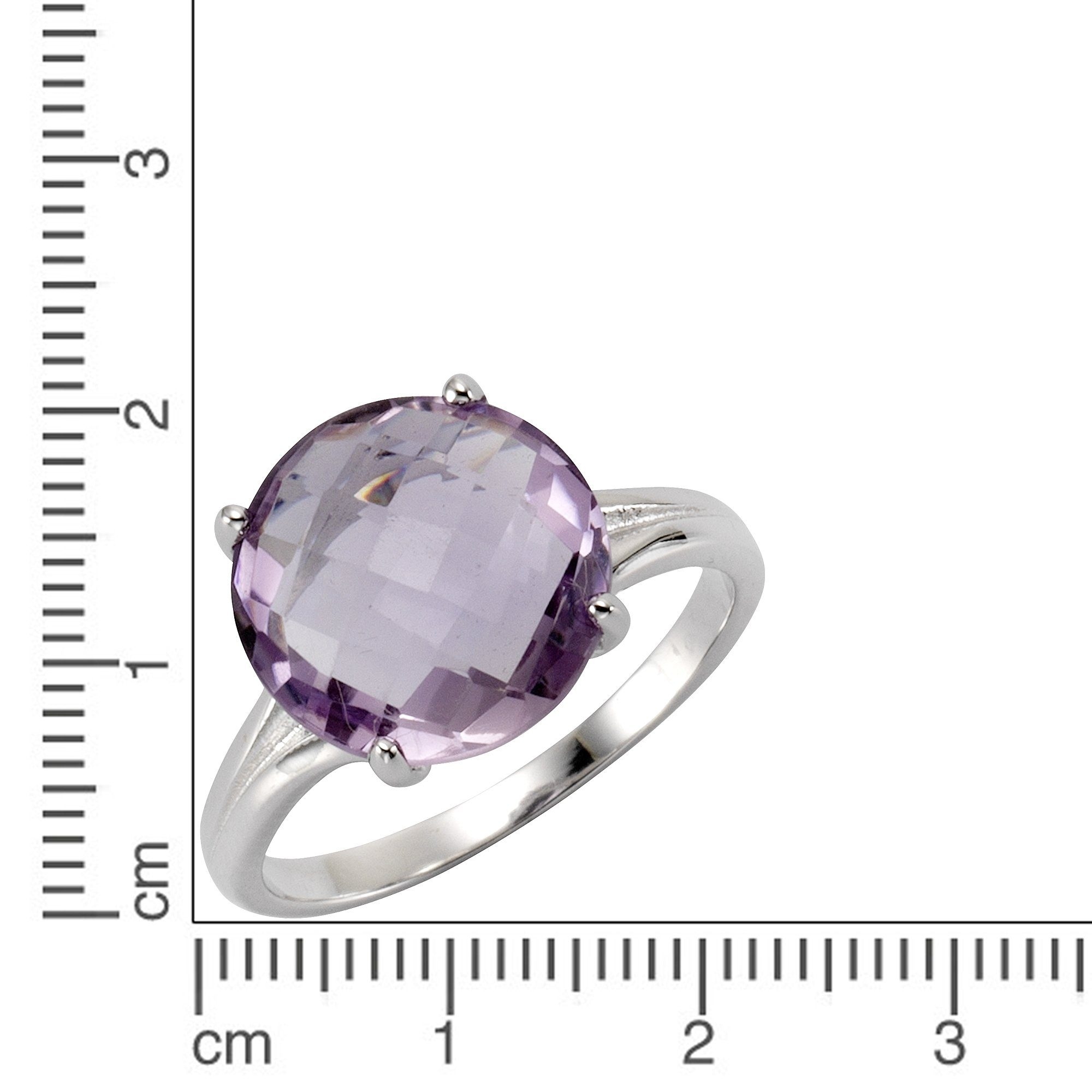 Zeeme Fingerring »Silber 925 rhodiniert mit echtem Amethyst 12mm« günstig online kaufen