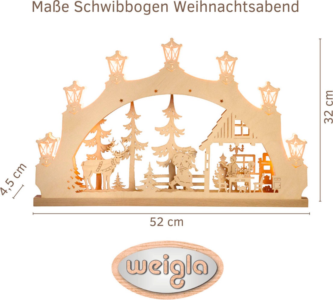 Weigla Schwibbogen »Weihnachtsabend, Lichterbogen aus Holz, NATUR«, Erzgebi günstig online kaufen
