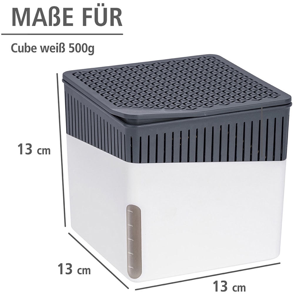 WENKO Luftentfeuchter »Modell Cube«, für 40 m³ Räume, Tank 0,8 l, mit 2 x 500 g Entfeuchter-Blöcken