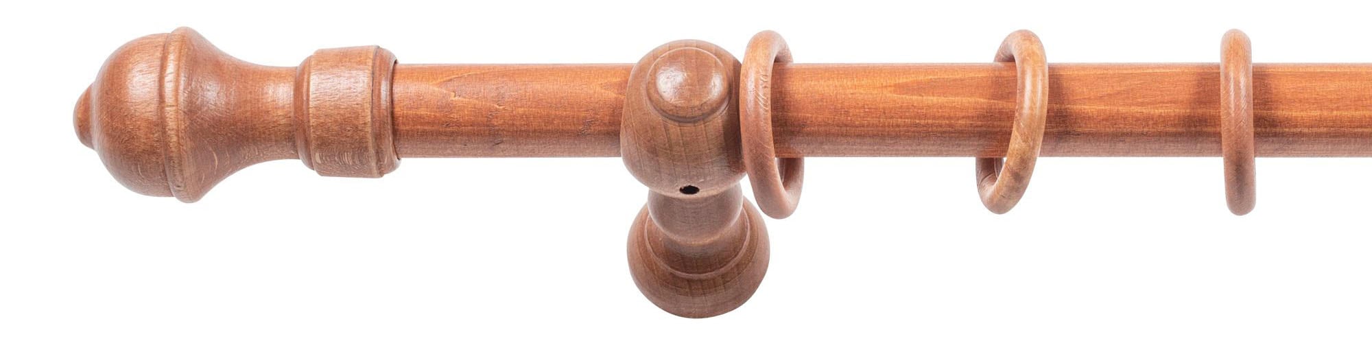 SN DECO GROUP Gardinenstange »Ares«, 1 läufig-läufig, Fixmaß, 28 mm, Holz, verschiedene Längen und Farben, Komplettset