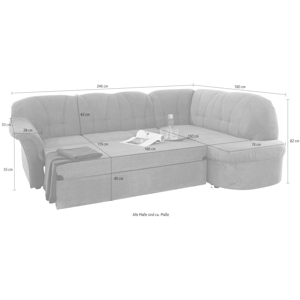 DOMO collection Ecksofa »Pegnitz L-Form«