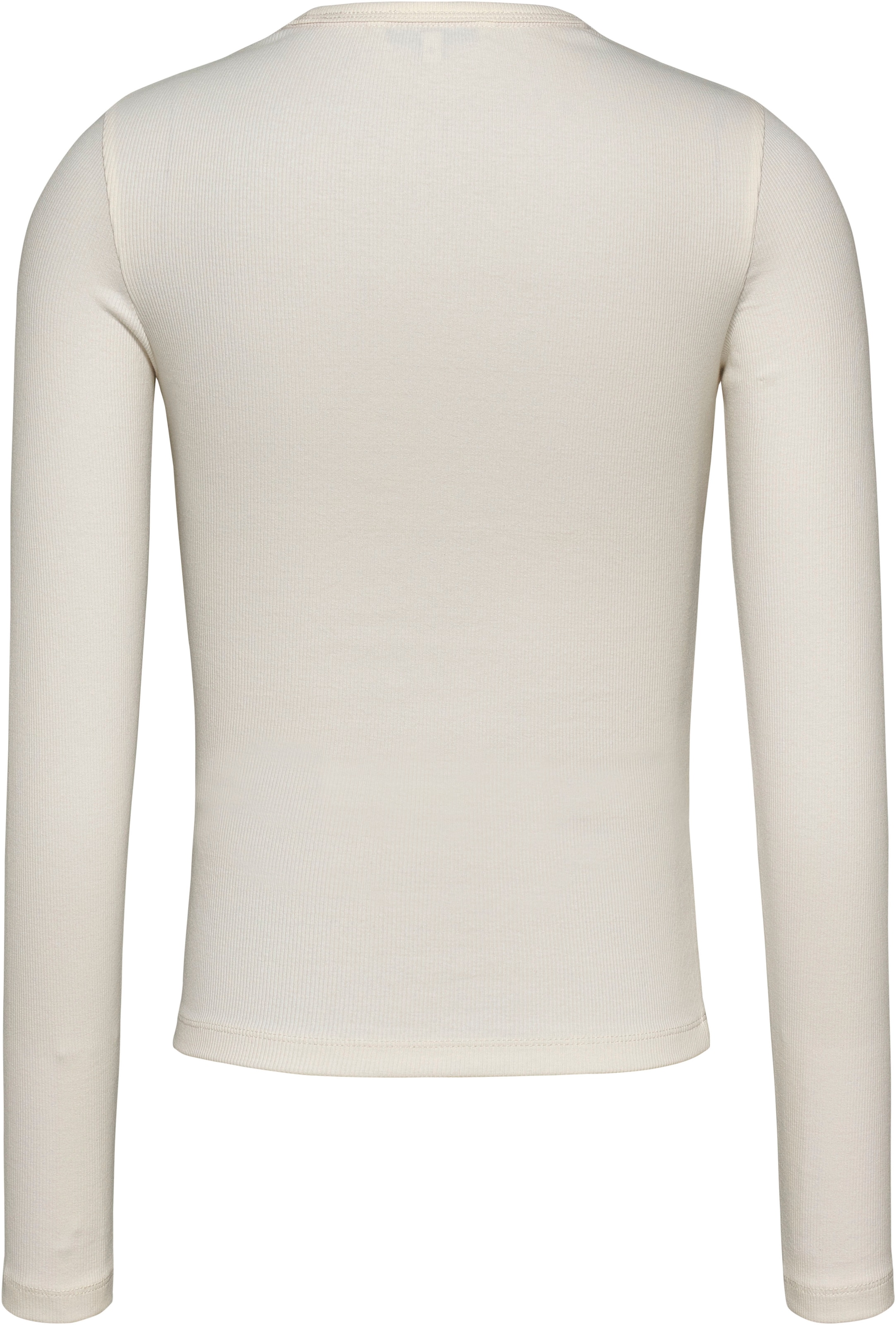 Tommy Jeans Langarmshirt »Slim Essential Rib Longsleeve Rippshirt«, in Rippoptik, mit Logostickerei