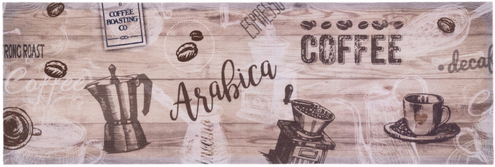 Küchenläufer »ARABICA«, rechteckig, Motiv Kaffee, rutschhemmend, waschbar, Küche