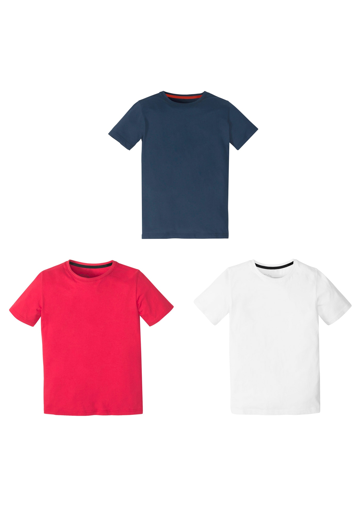 bonprix T-Shirt »T-Shirt mit Baumwolle (3er Pack)«, 3 Stk. T-Shirt mit Baumwolle (3er Pack)
