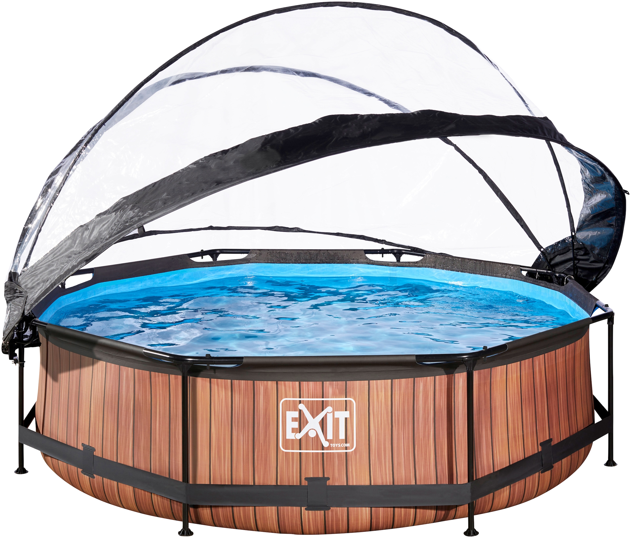 EXIT Framepool »inkl. multifunktionaler Abdeckung«, (Set, 4 tlg.), ØxH: 300x76 cm, mit Filterkartuschen-Pumpe und Abdeckung
