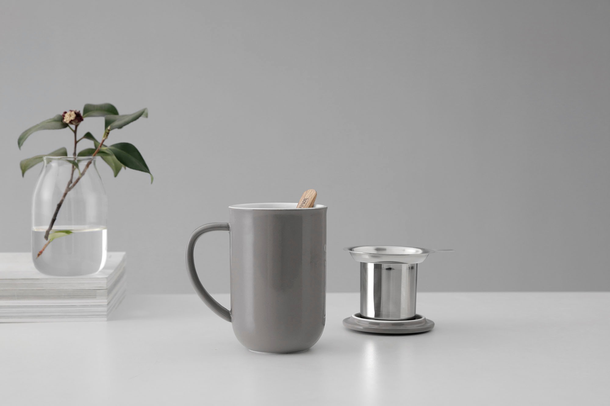 VIVA SCANDINAVIA Tasse »Balance«, Porzellan, mit Teesieb und Deckel, 500 ml