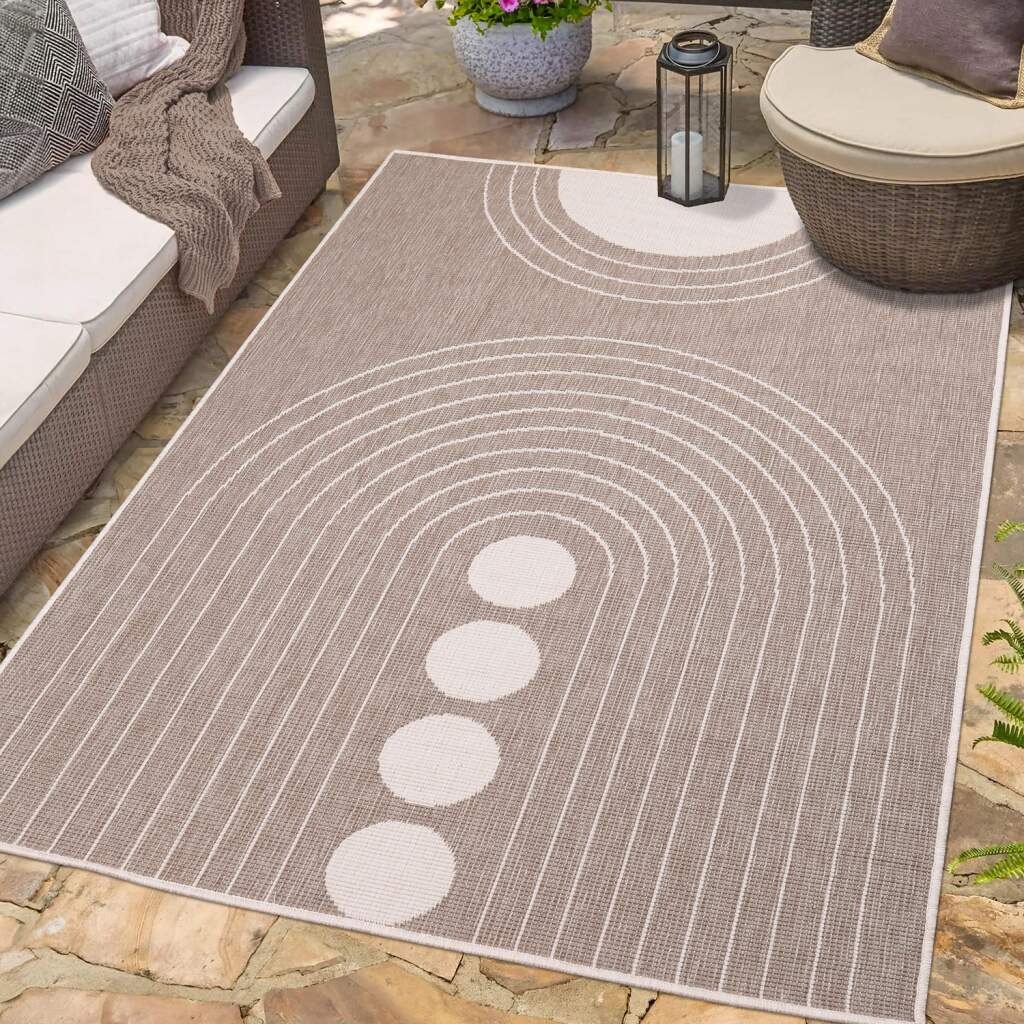 Carpet City Outdoorteppich »DUO RUG 5739«, rechteckig, 5 mm Höhe, Wendeteppich Wetterfest In- & Outdoor, Balkon, Terrasse, Wohnzimmer