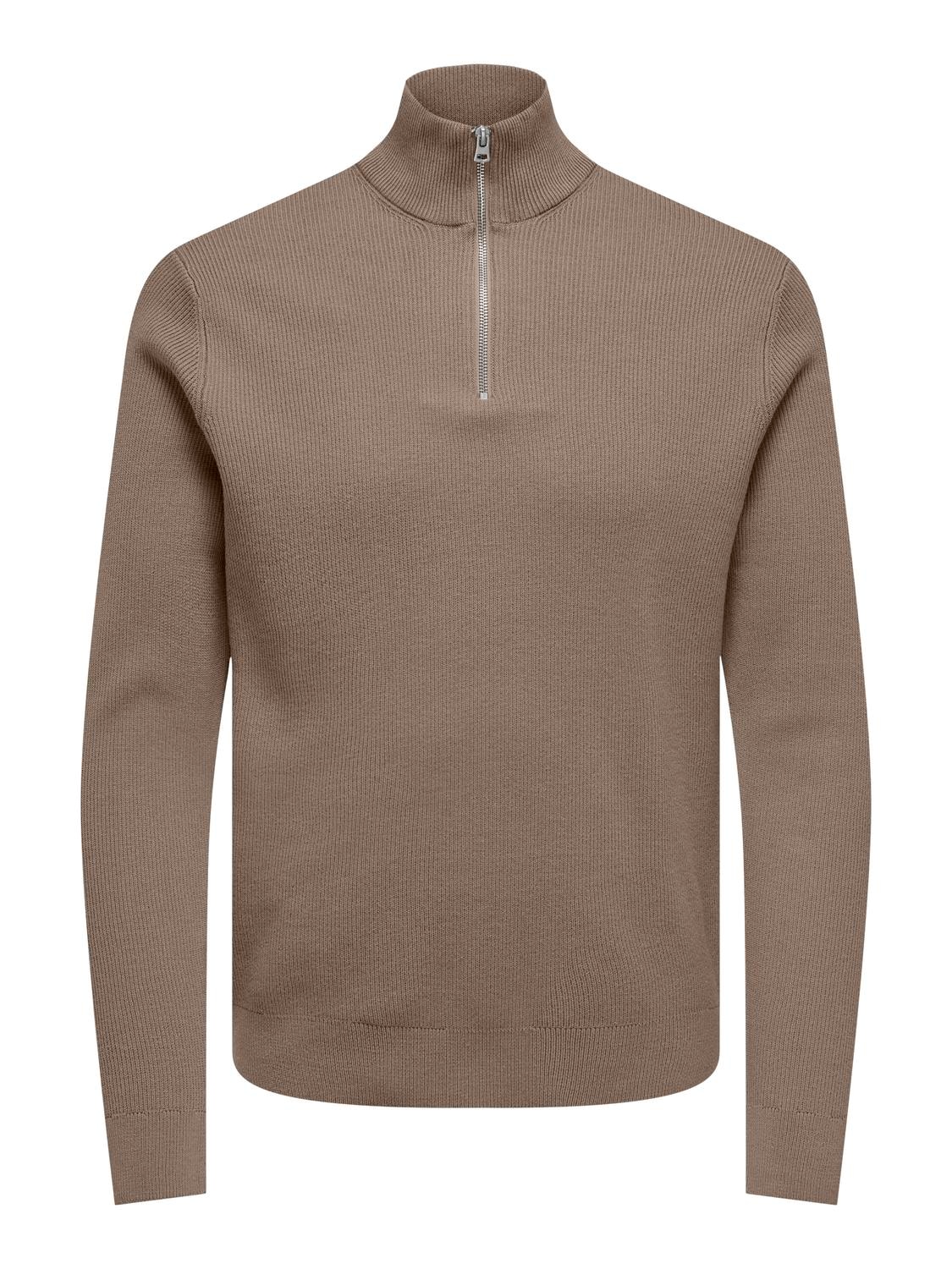 ONLY & SONS Strickpullover »ONSPHIL REG 12 STRUC HALF ZIP KNIT NOOS«