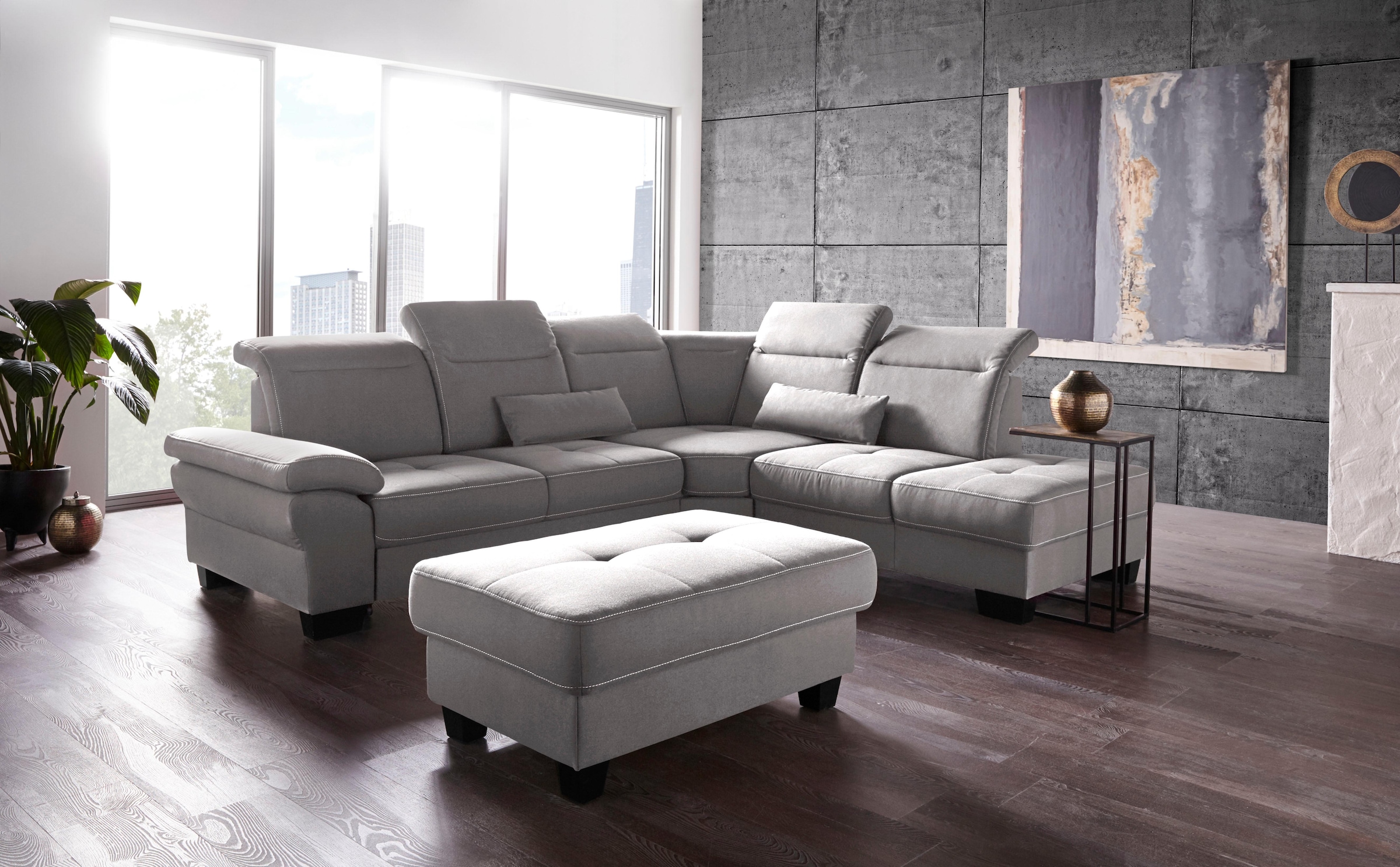 Home affaire Ecksofa »Cornwall L-Form« incl. Sitztiefenverstellung, mit Bet günstig online kaufen