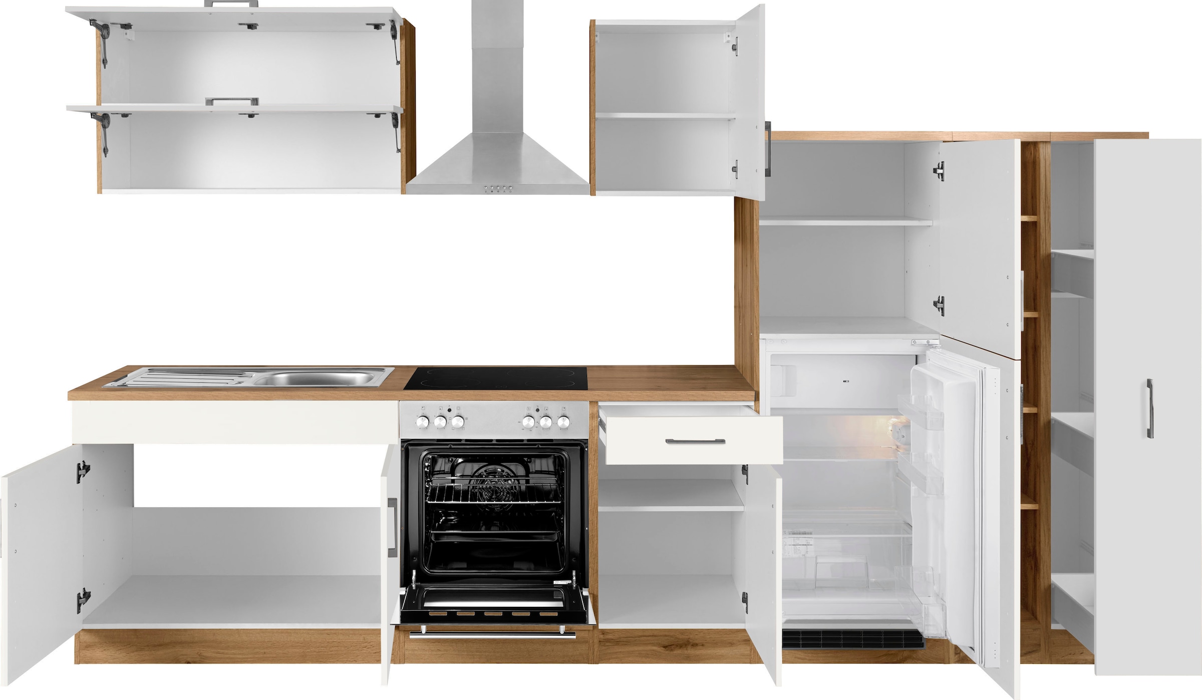 KOCHSTATION Küchenzeile »KS-Colmar«, ohne E-Geräte, Breite 330 cm