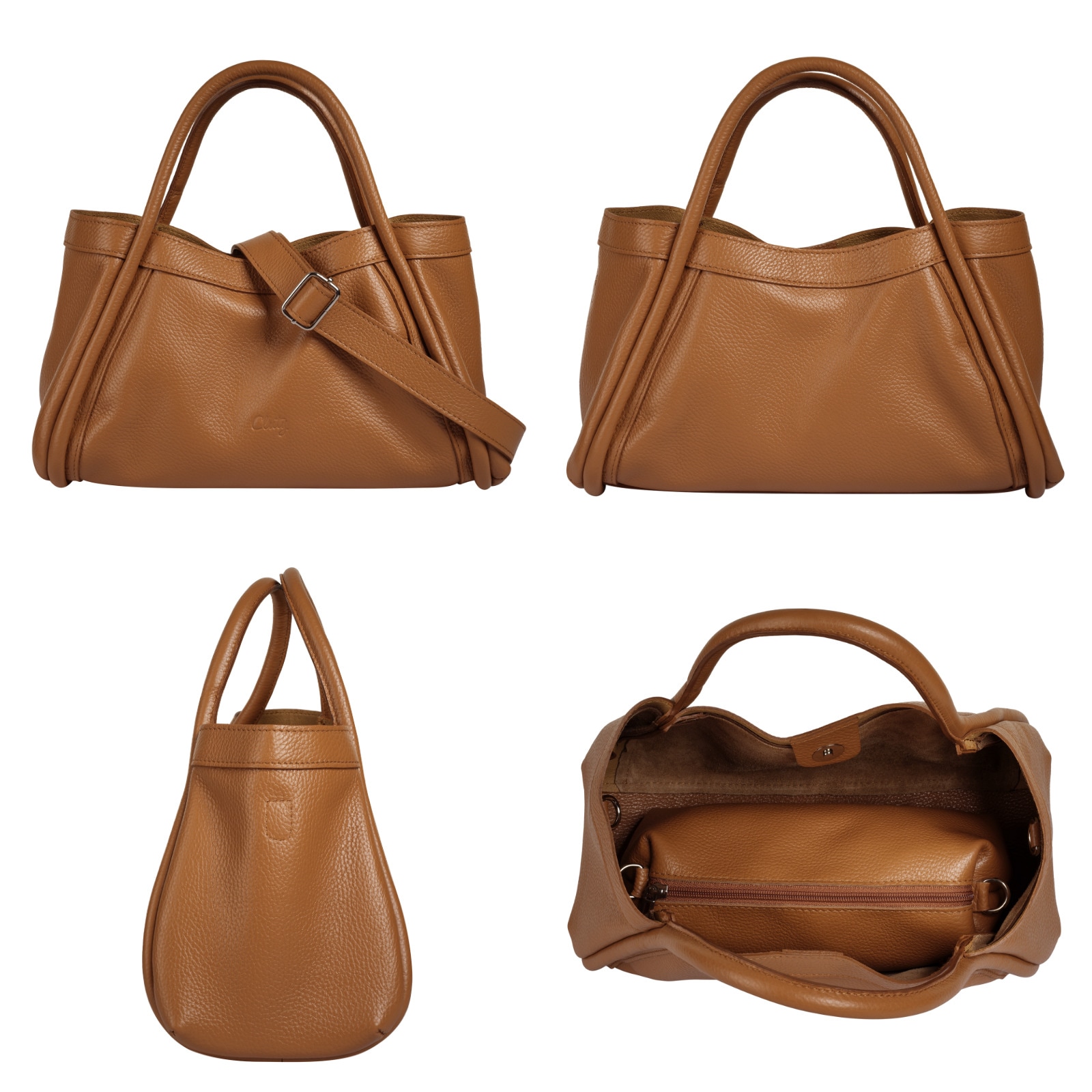 Cluty Henkeltasche »2 in 1«, echt Leder, Made in Italy