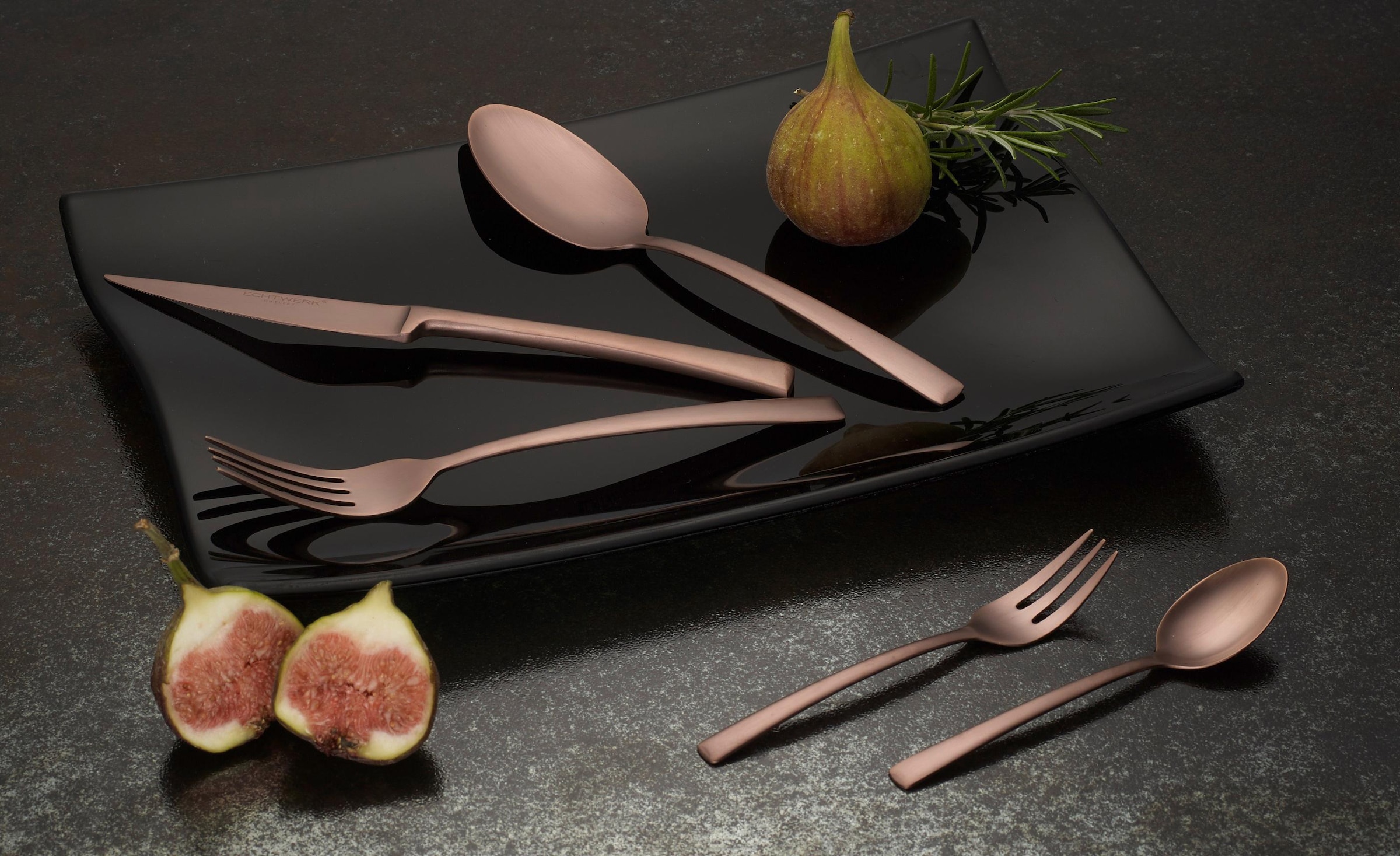 ECHTWERK Besteck-Set »Avelino«, (Set, 30 tlg.), Tafelbesteck, bronzefarben, Geschenkkassette