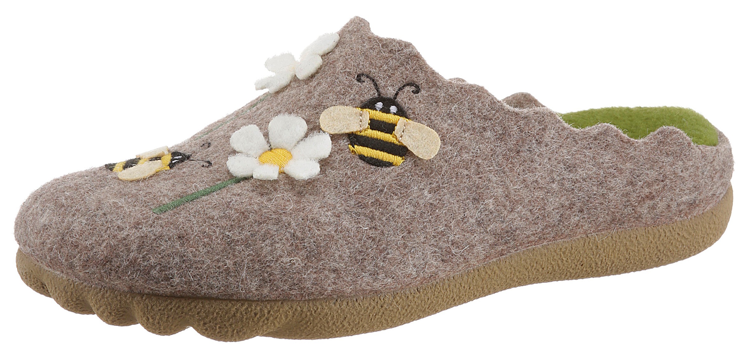 Maybe Pantoffel, mit Blumen- und Bienchen-Stickerei kaufen