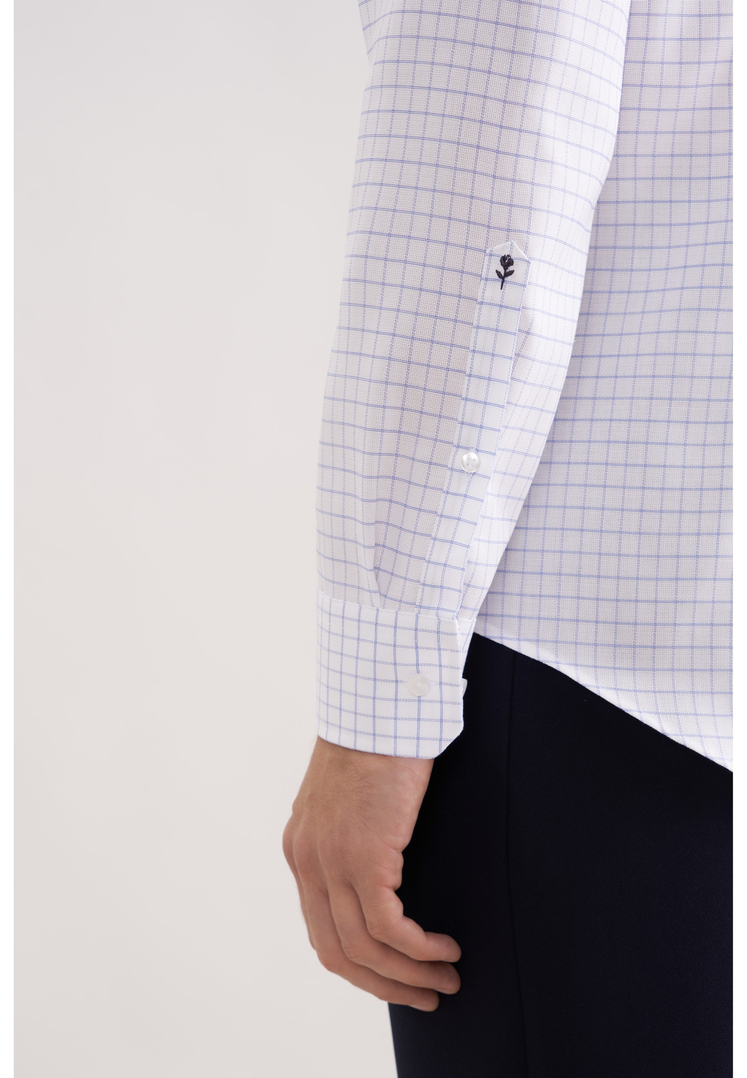 seidensticker Businesshemd »Schwarze Rose« Shaped 1/1 Kentkragen Karo