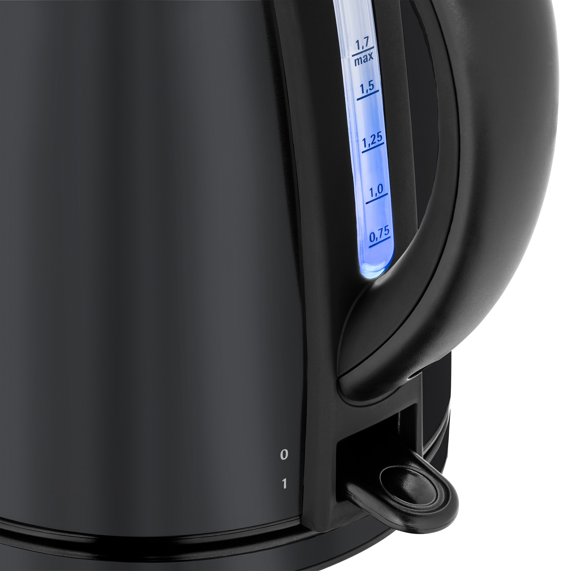 WMF Wasserkocher »Stelio Deep Black«, 1,7 l, 2400 W, Cromargan, beleuchtete Wasserstandsanzeige, 2400 Watt