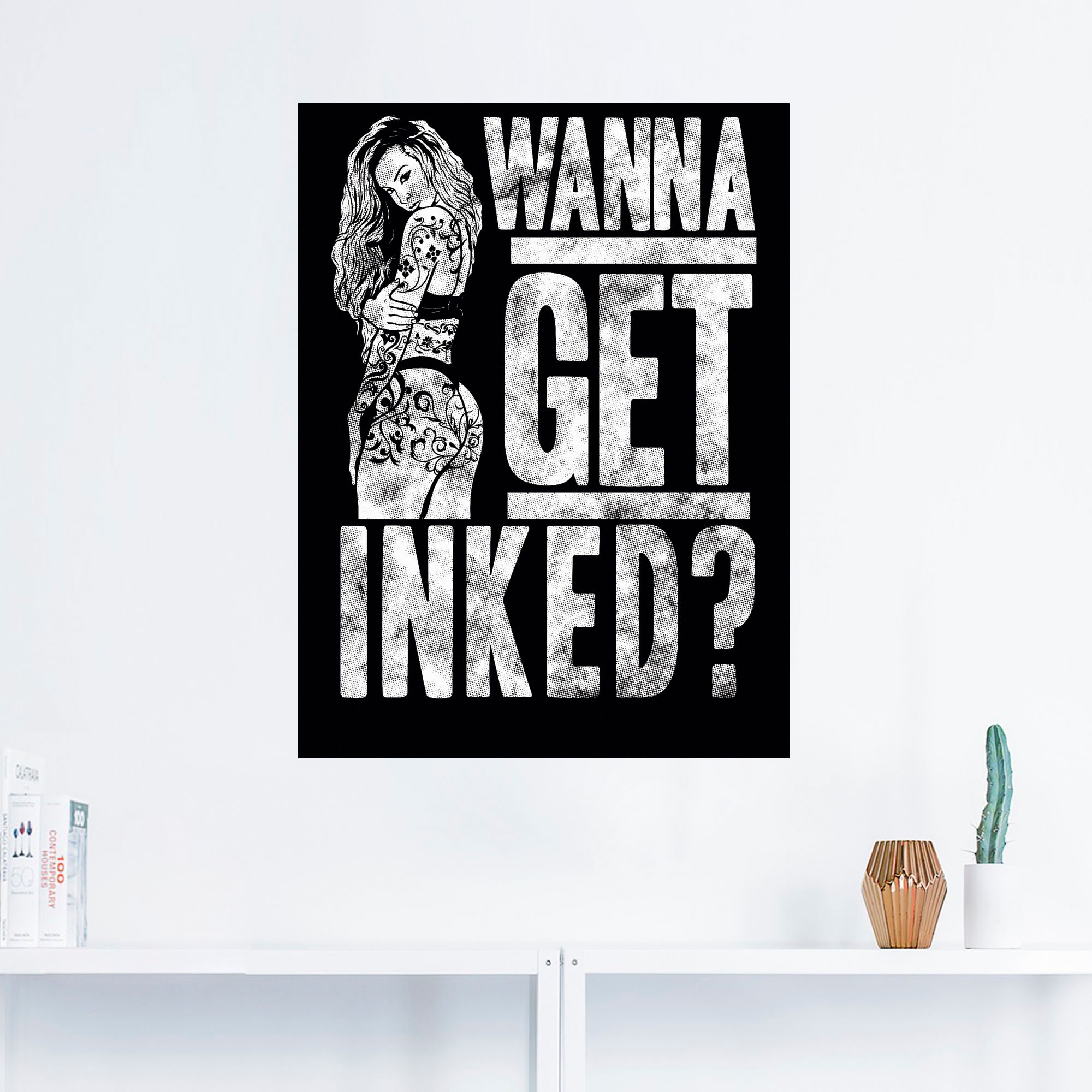Artland Wandbild »Tattoo Frau«, Sprüche & Texte, (1 St.), als Alubild, Leinwandbild, Wandaufkleber oder Poster in versch. Größen