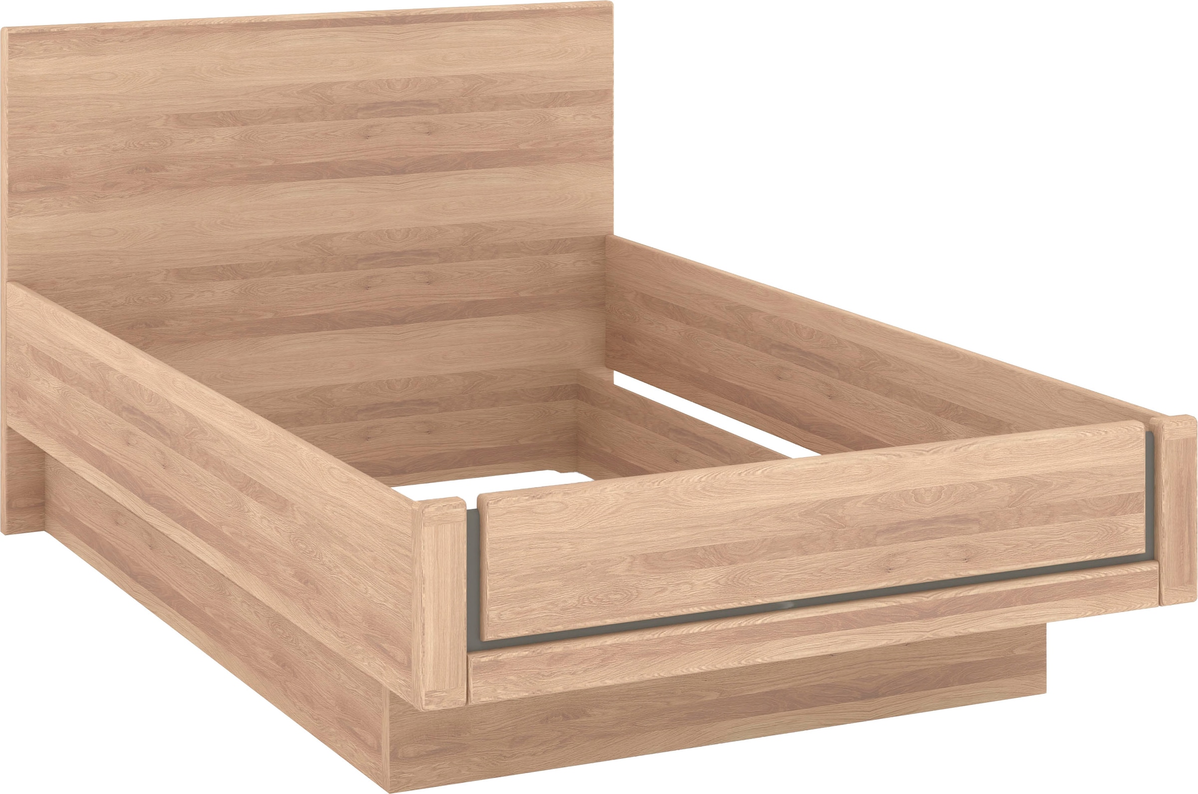 Musterring Holzbett »Sorrent, Bettgestell, Bettrahmen, teilmassiv Eiche«, (MADE IN GERMANY), Eiche teilmassiv, Liegehöhenverstellung, in schwebender Optik