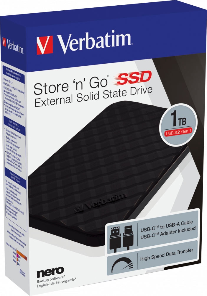 Verbatim externe SSD »Store 'n' Go«, Anschluss USB 3.2 Gen-1