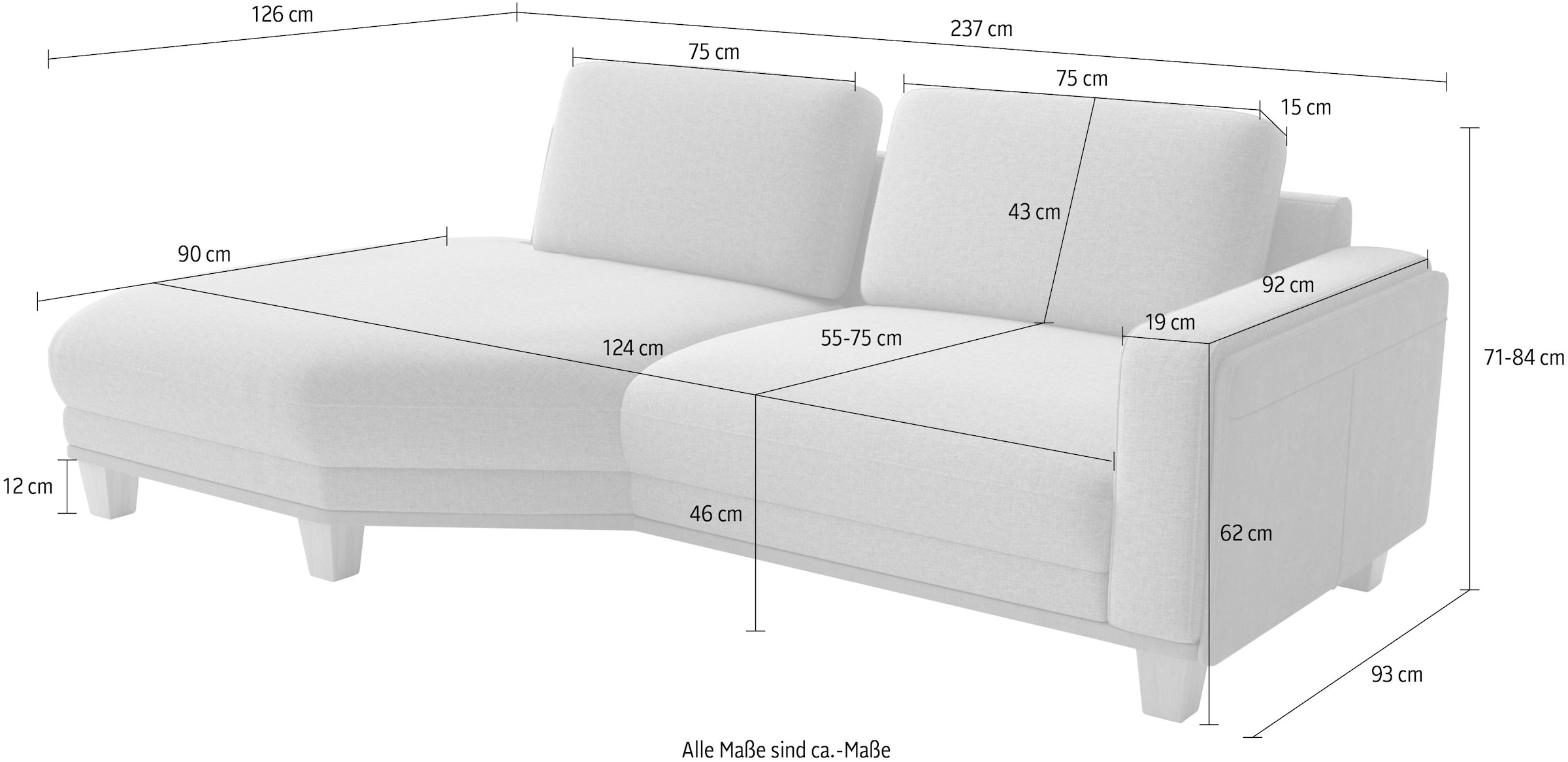 sit&more Ecksofa »Concept« Modernes Sofa in drei Fußfarben zur Auswahl