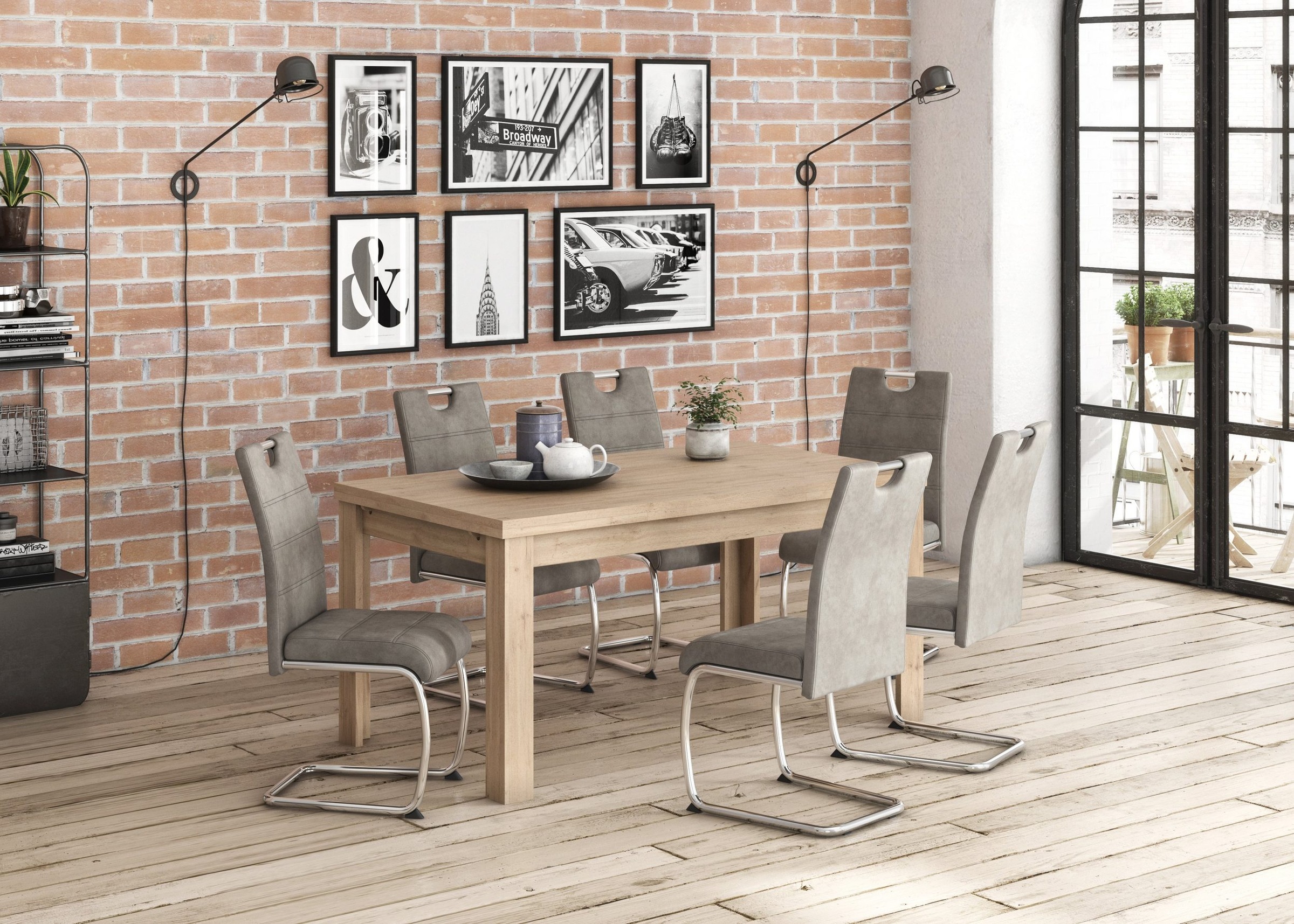 Stühle tlg.), online 1 (Set, 4 und Tisch Homexperts Essgruppe 5 »Zabona«, kaufen