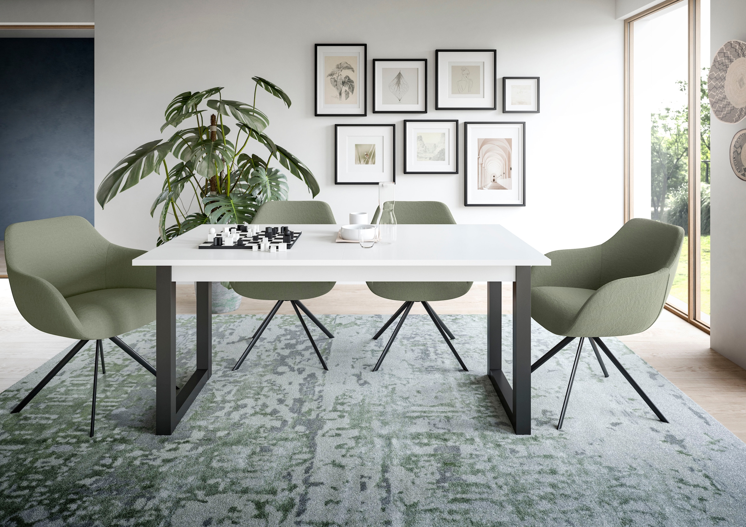 INOSIGN Esstisch »Rail, ausziehbar 150 -190 cm, inklusive 40 cm Einlegeplatte«, Kufengestell, Küchentisch, Esszimmer, Küche