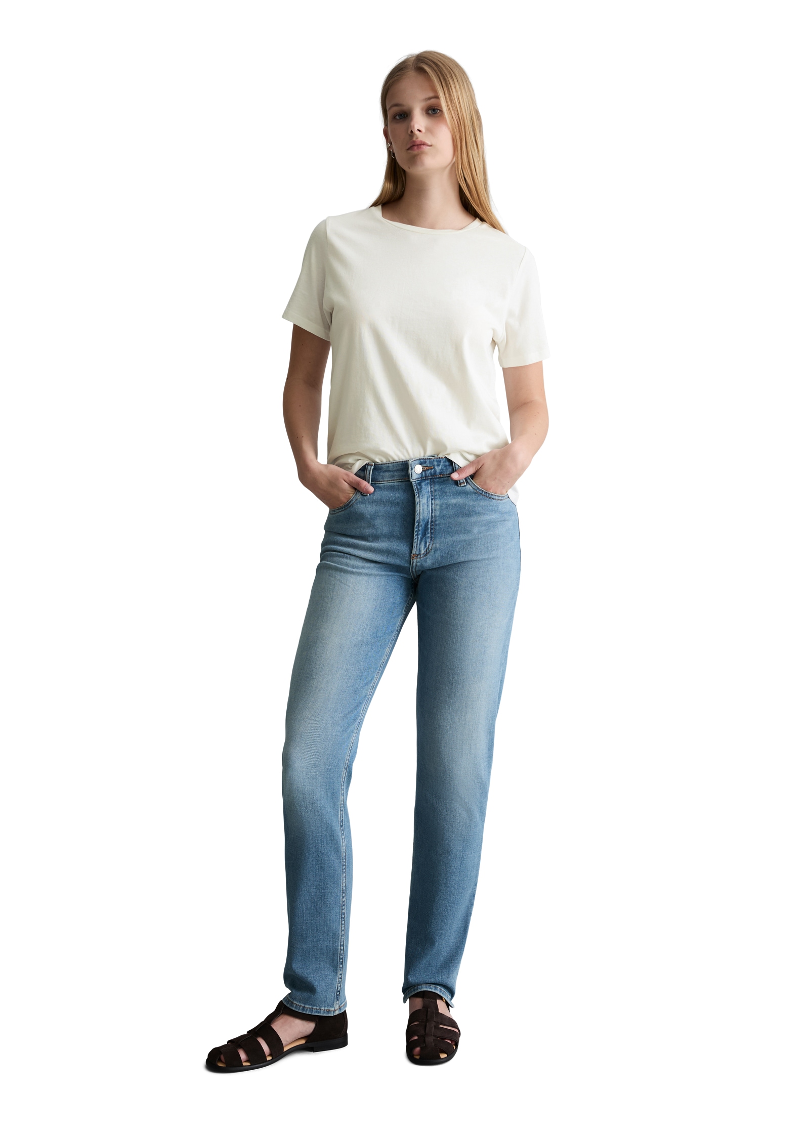 Marc O'Polo DENIM Gerade Jeans Model Olina straight aus hochwertigem Baumwoll-Stretch