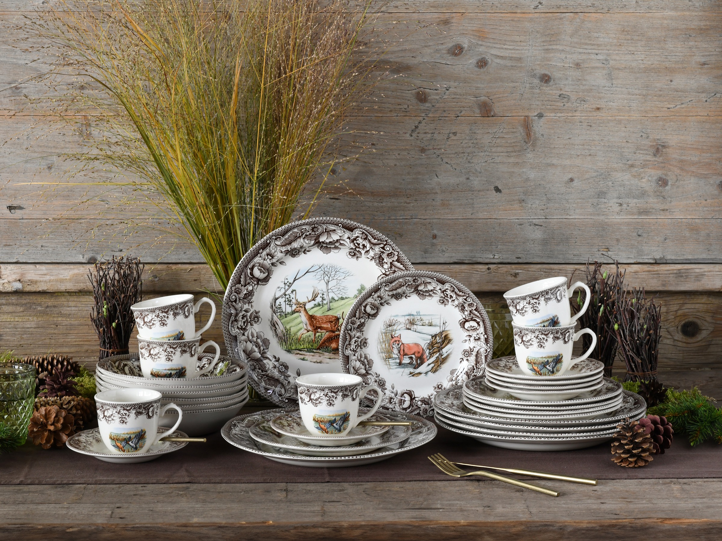 CreaTable Kombiservice »Haydon Grove, Kombi-Service 30-tlg«, (Set, 30 tlg.), Tiermotive, Landhausstil