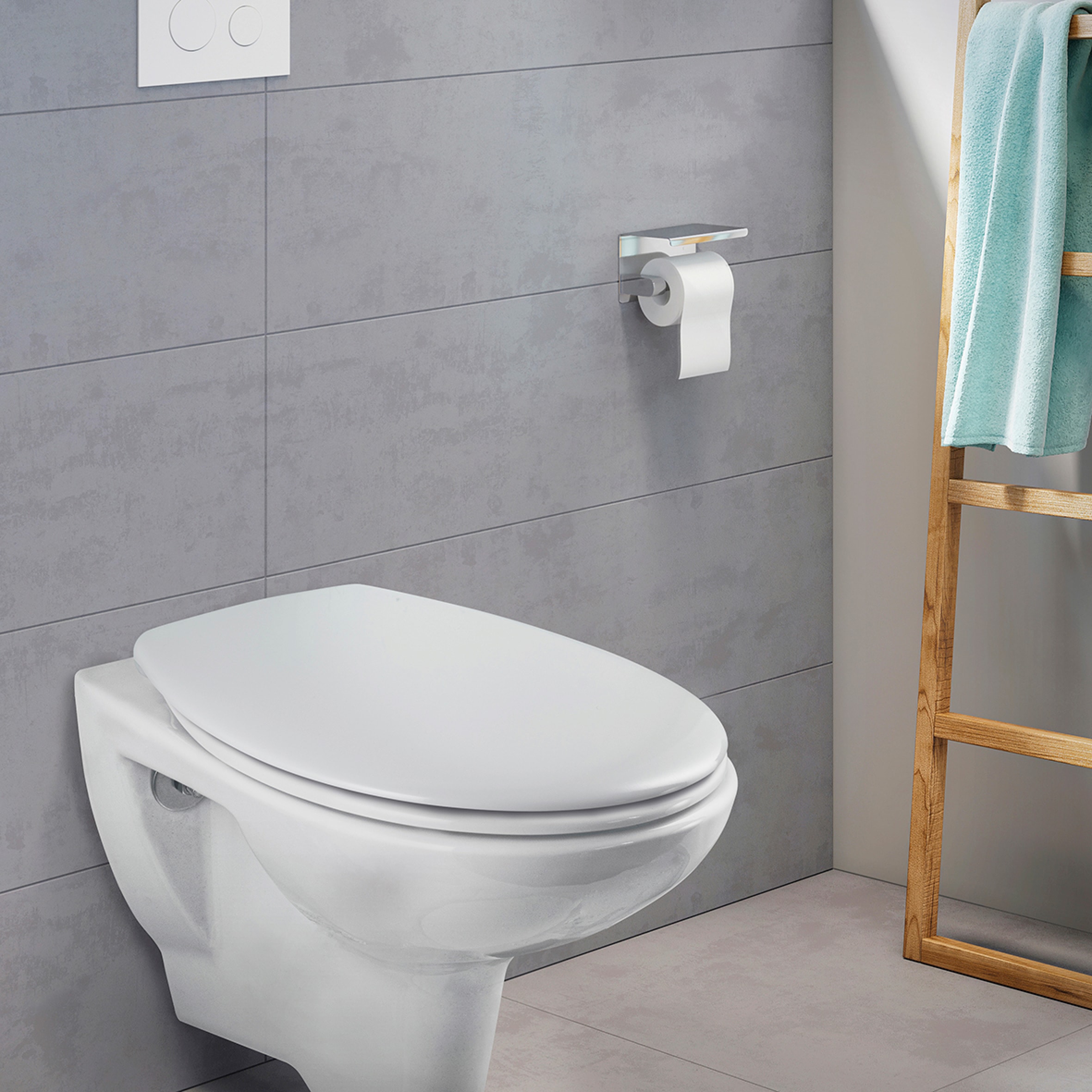 CORNAT WC-Sitz »Flaches Design - Pflegeleichter Duroplast - Quick up & Clean Funktion«, Absenkautomatik - Bequeme Montage von oben / Toilettensitz