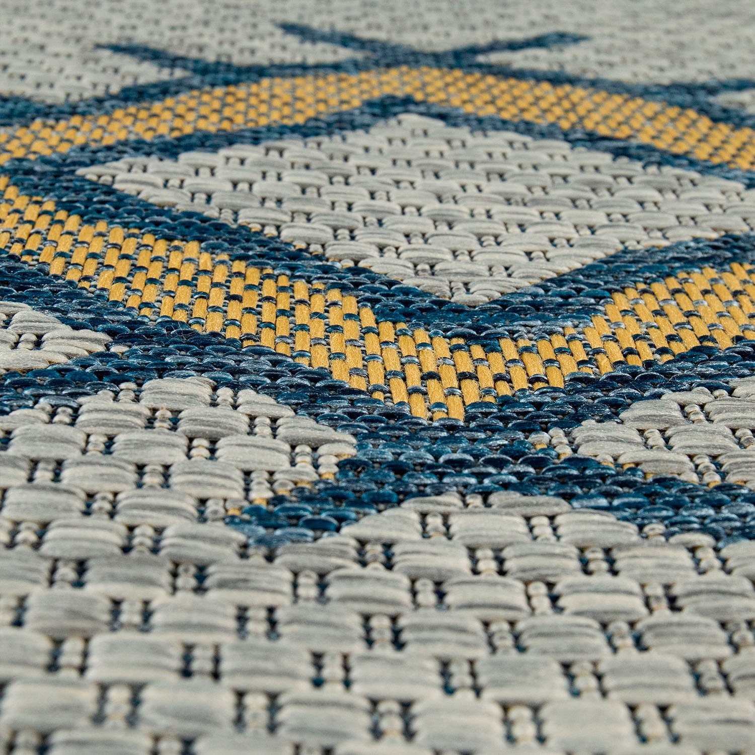 Paco Home Teppich »Kuba 124«, rechteckig, 4 mm Höhe, Flachgewebe, Rauten Design, In- und Outdoor geeignet, Wohnzimmer