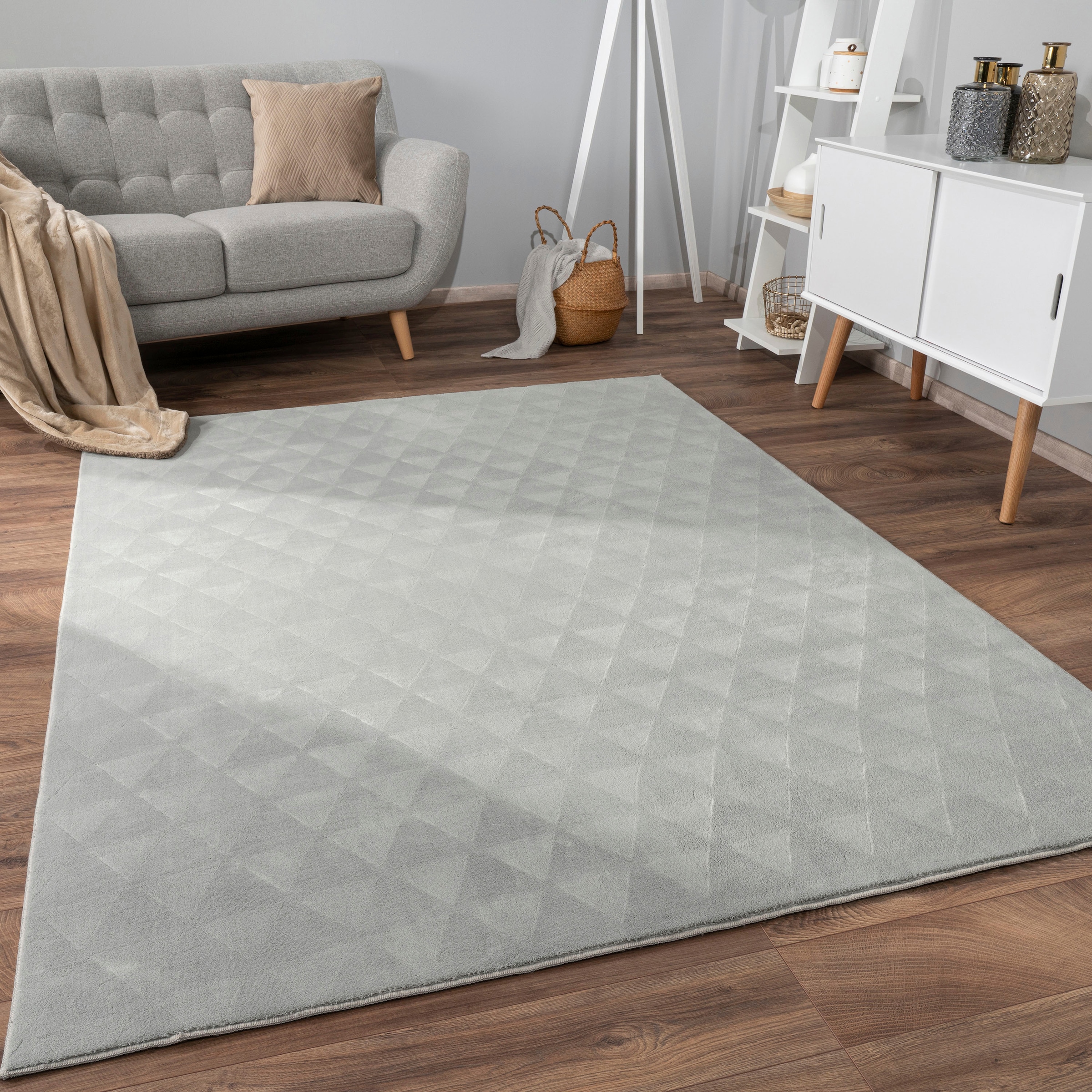 Paco Home Teppich »Haarlem 942«, rechteckig, 10 mm Höhe, Kurzflor, Uni Farb günstig online kaufen