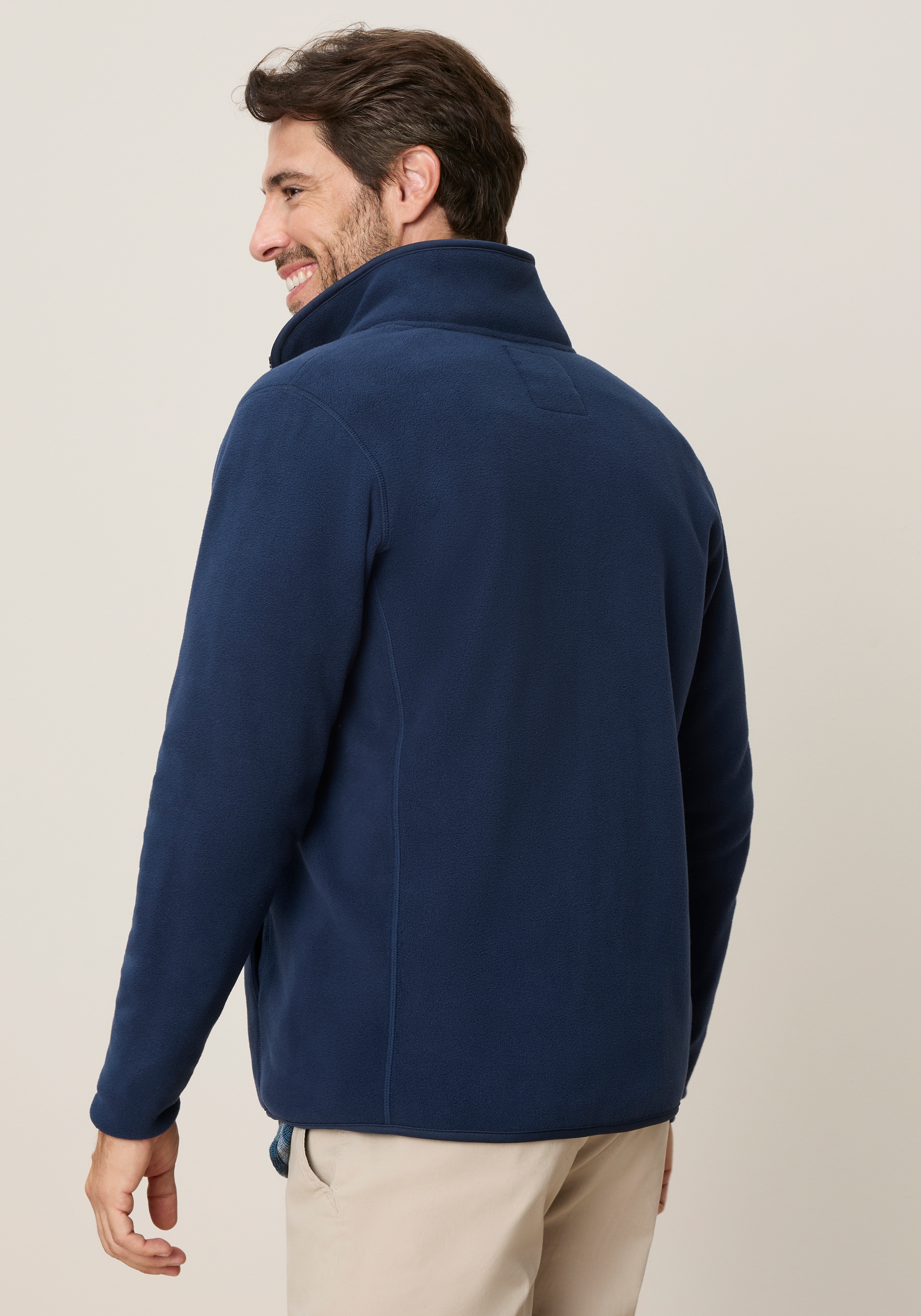 Man's World Fleecejacke hüftlang, figurumspielend, mit Reißverschluss